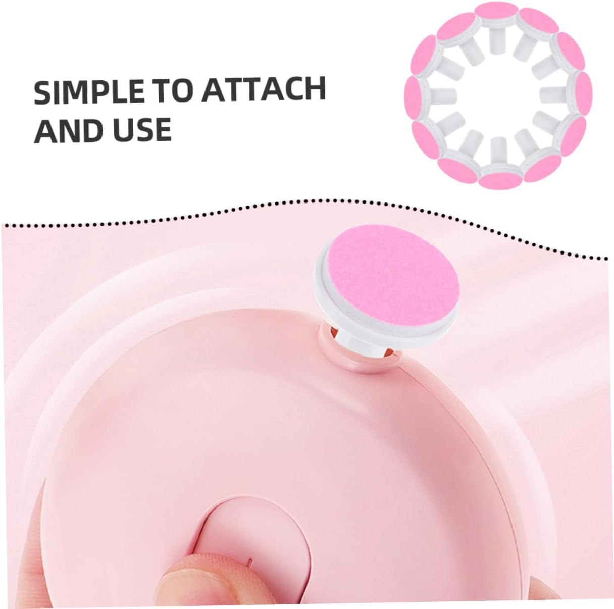 HEALEEP 12Pcs Electric Nail Grinder Adults Nail Buffer Replacement Pads Grinding Heads for Manicure Polish Discs Pads - Pink image number 3
