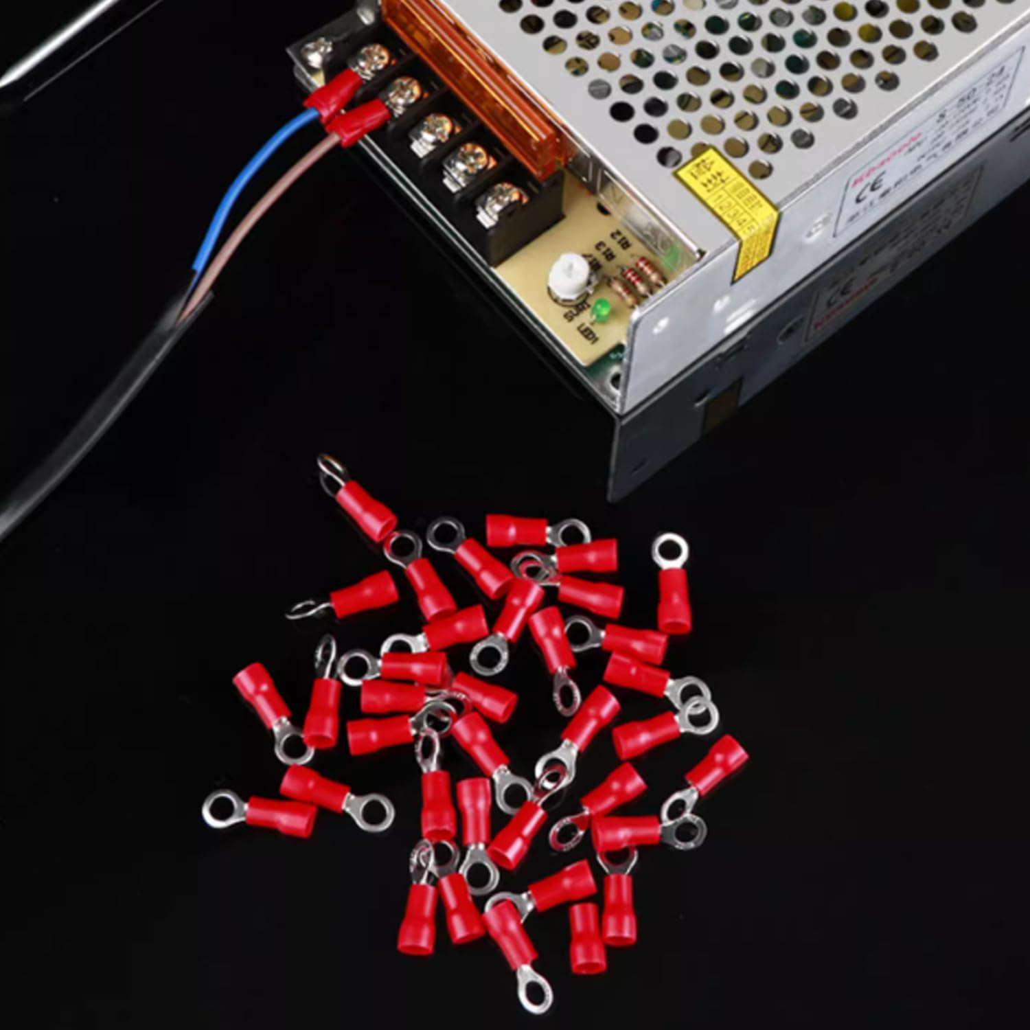 Yotsuba 280PCS Crimp Connectors, 2.8Mm 4.8Mm 6.3Mm Male and Female Spade Connector Kit, 15 Types Crimp Terminals Electrical Connectors, Electrical Terminals Includes Spade Ring Fork Wire Connectors image number 2