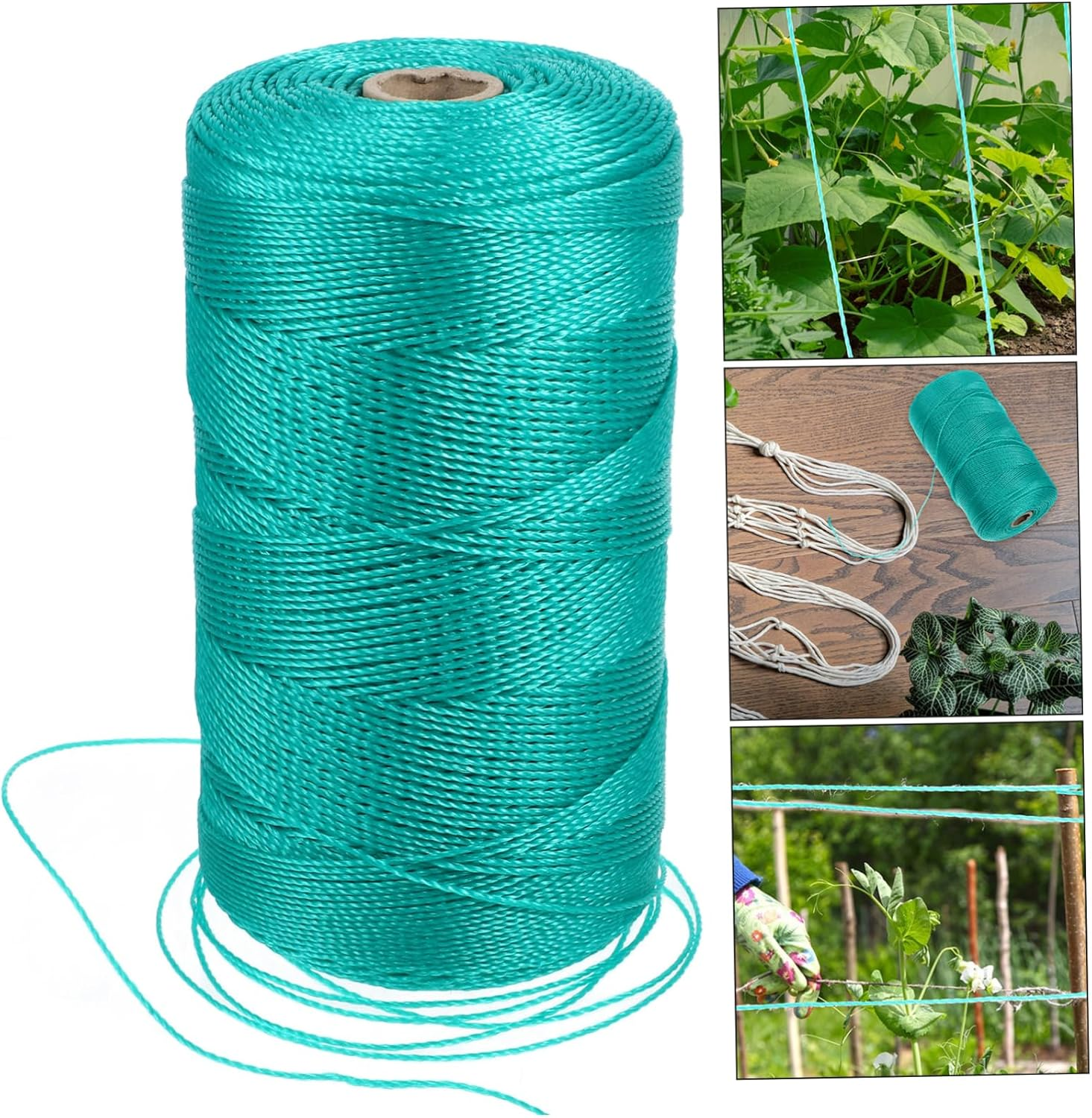 1 Roll Polyethylene Twine String for Climbing Plants Garden Twine Rope Fishing Net String Multi-Strand Green Rope for DIY Projects and Gardening Supplies image number 2