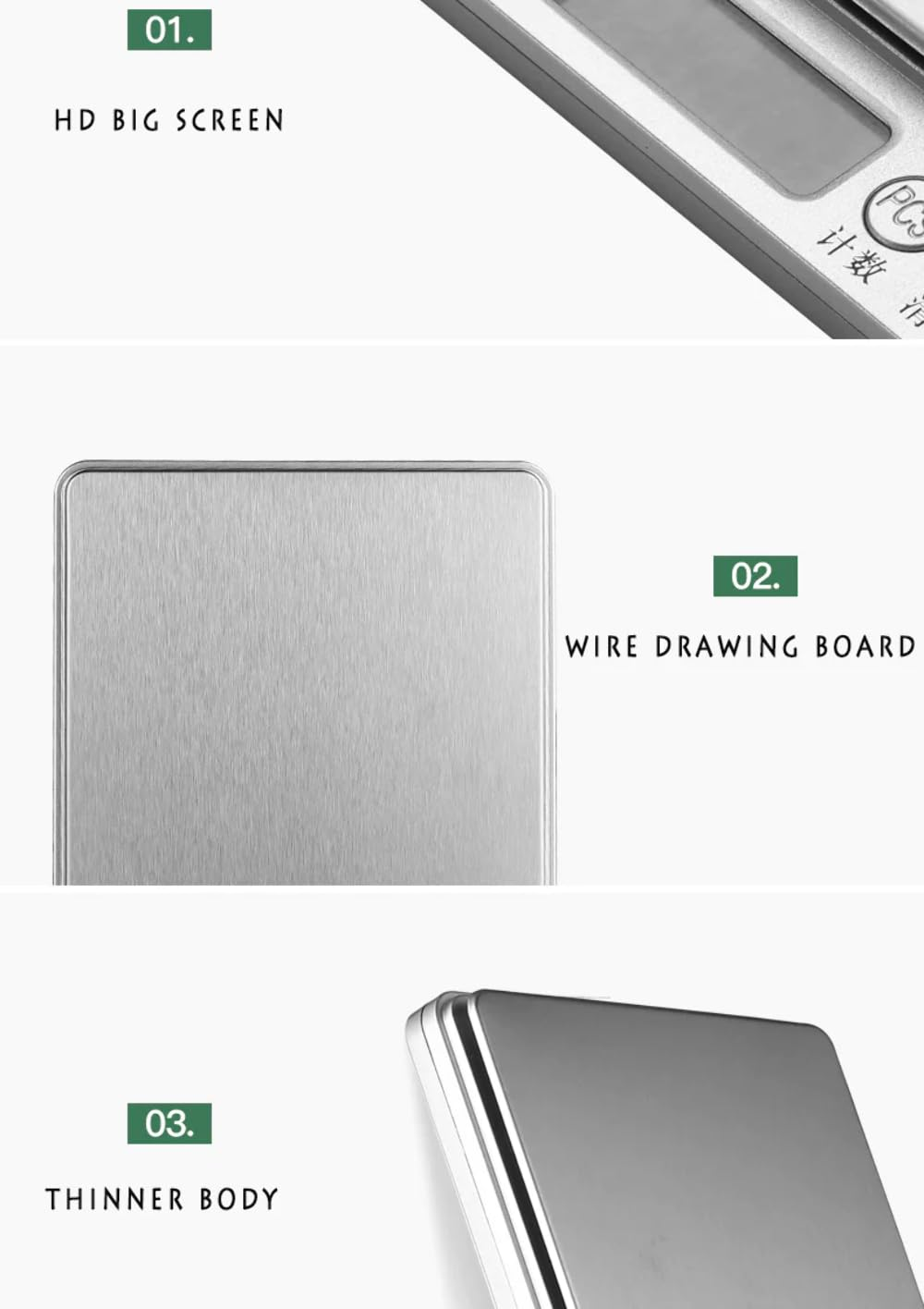 3Kg/0.1G Coffee Electronic Kitchen Scale Weight Weighing Scales Batteries image number 2