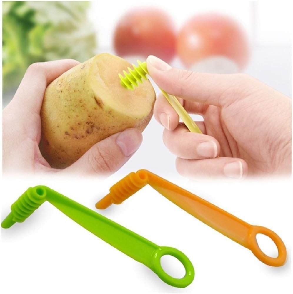 1Pc Green Spiral Slicer Blade Hand Slicer Cutter Potato Cucumber Vegetables Spiral Knife Kitchen Accessories Tool,Manual Spirals Screw Slicers Peelers Kitchen and Dining,Graters,Peelers and Slicers image number 5