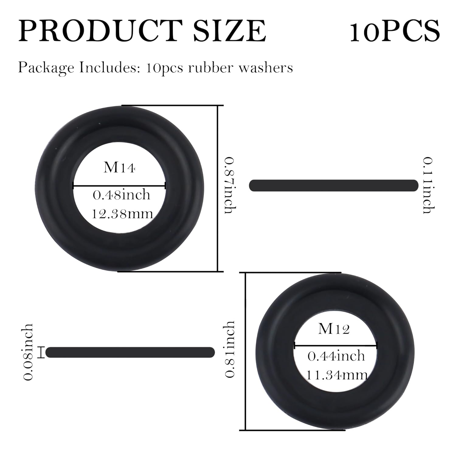 10PCS Oil Drain Plug Gasket Replace Oem#12616850,Sealability M12 Oil Drain Plug Washer Reduced Oil Leakage,Securely Oil Plug Gasket Compatible with Buick Cadillac GMC Chevrolet (M12) image number 1