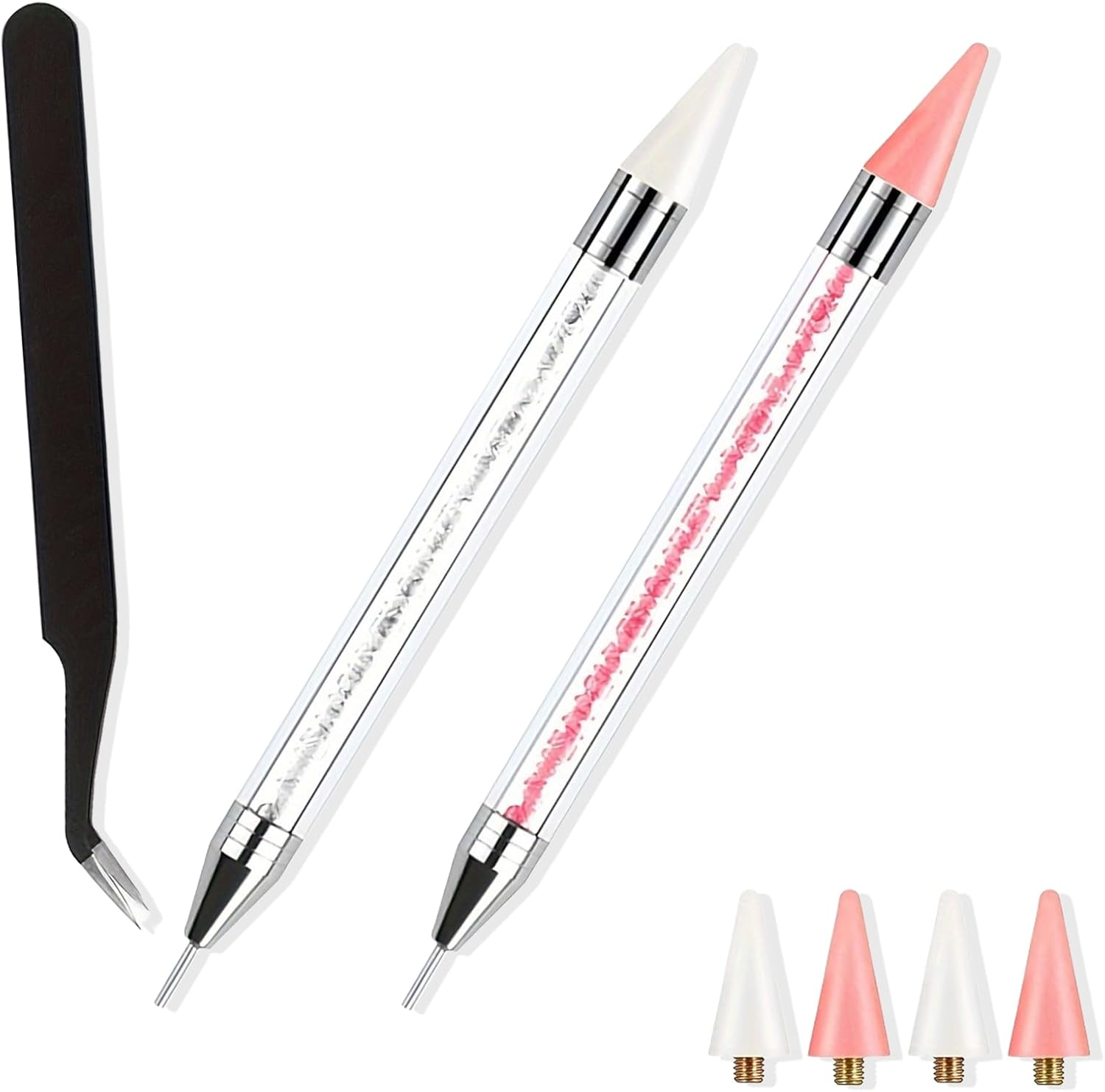 Nail Art Tools - Bedazzling Kit with Acrylic Handle, Dual-Ended Rhinestones Applicator, 4 Extra Wax Tips and 1 Tweezer image number 6