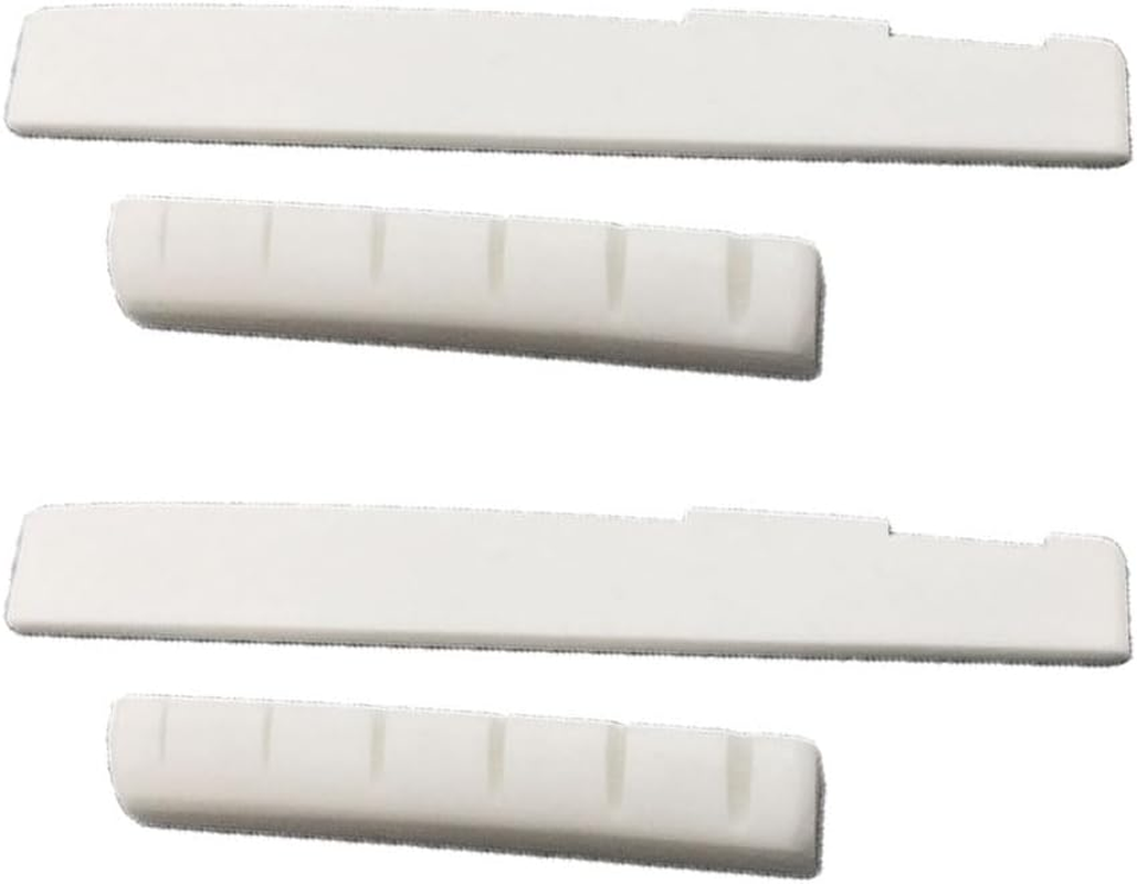 String Acoustic Guitar Bone Saddle,Armastuse 4 Pcs 6 String Acoustic Guitar Bone Bridge Saddle Guitar Saddle 72Mm and Nut 43Mm Bone Nut Top Folk Pillow Folk Bottom Pillow,For Acoustic Guitar image number 3
