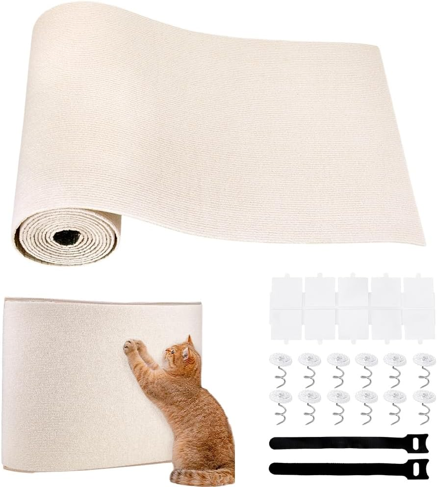 PH Pandahall 118X15.6 Inch Cat Scratch Furniture Protector, Cat Scratching Climbing Carpet Mat Trimmable Cat Scratcher Covered Pad Replacement for Indoor Cats Couch Wall Cat Tree Shelves Sofa image number 4