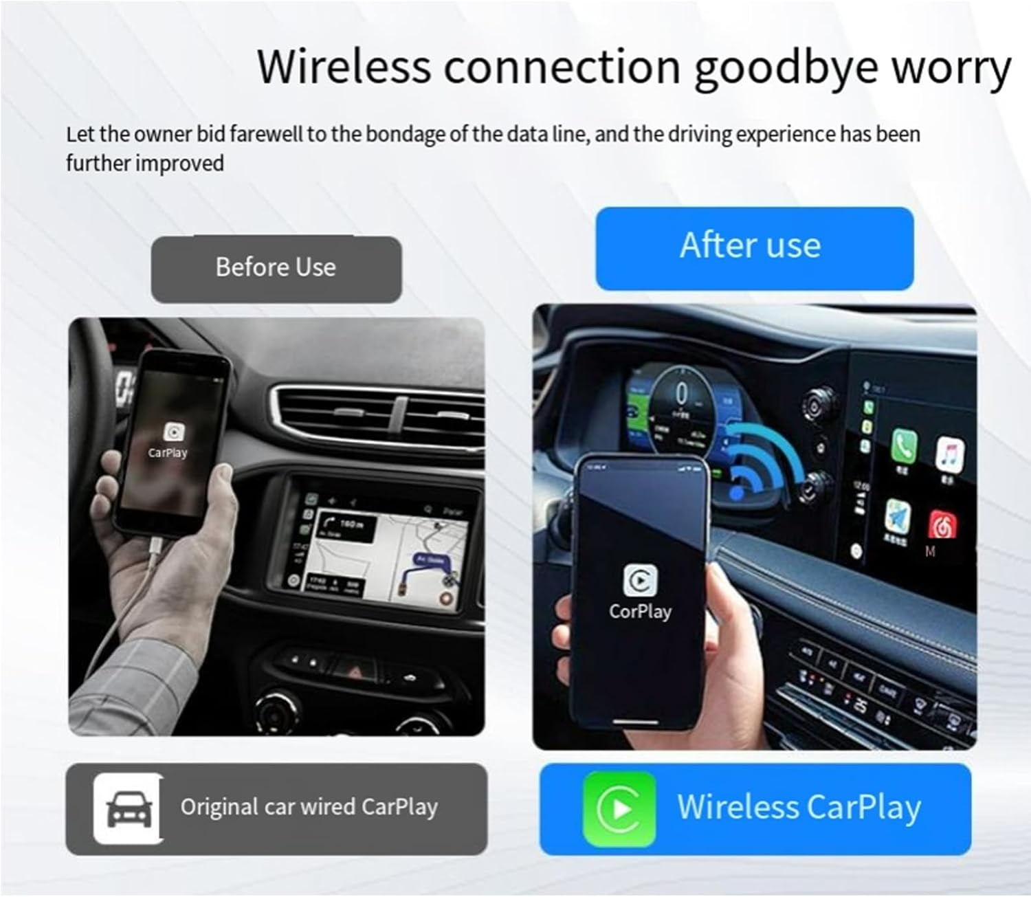 Oolong 2025 Upgrade Wireless Carplay Adapter for Iphone & Android Auto - 5.8Ghz Low Latency, Plug & Play Car Projection Box, OEM Wired to Wireless Converter, Universal Compatibility image number 6