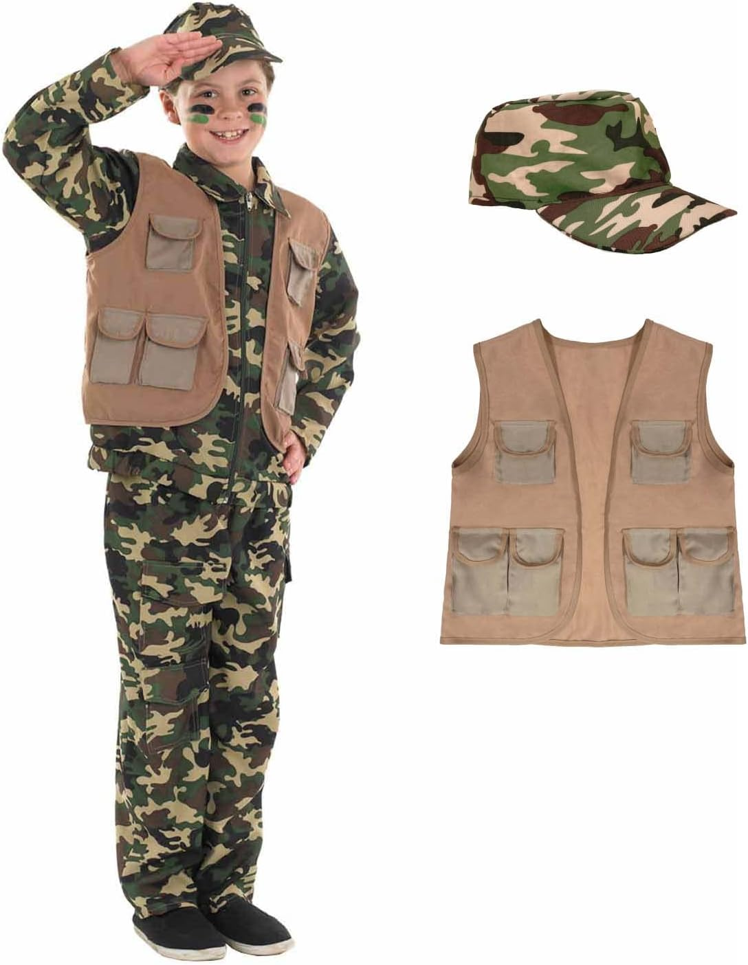 Fun Shack Boys Army Costume, Kids Military Costume, Boys Camo Costume, Soldier Costume for Kids, Boys Army Uniform image number 4