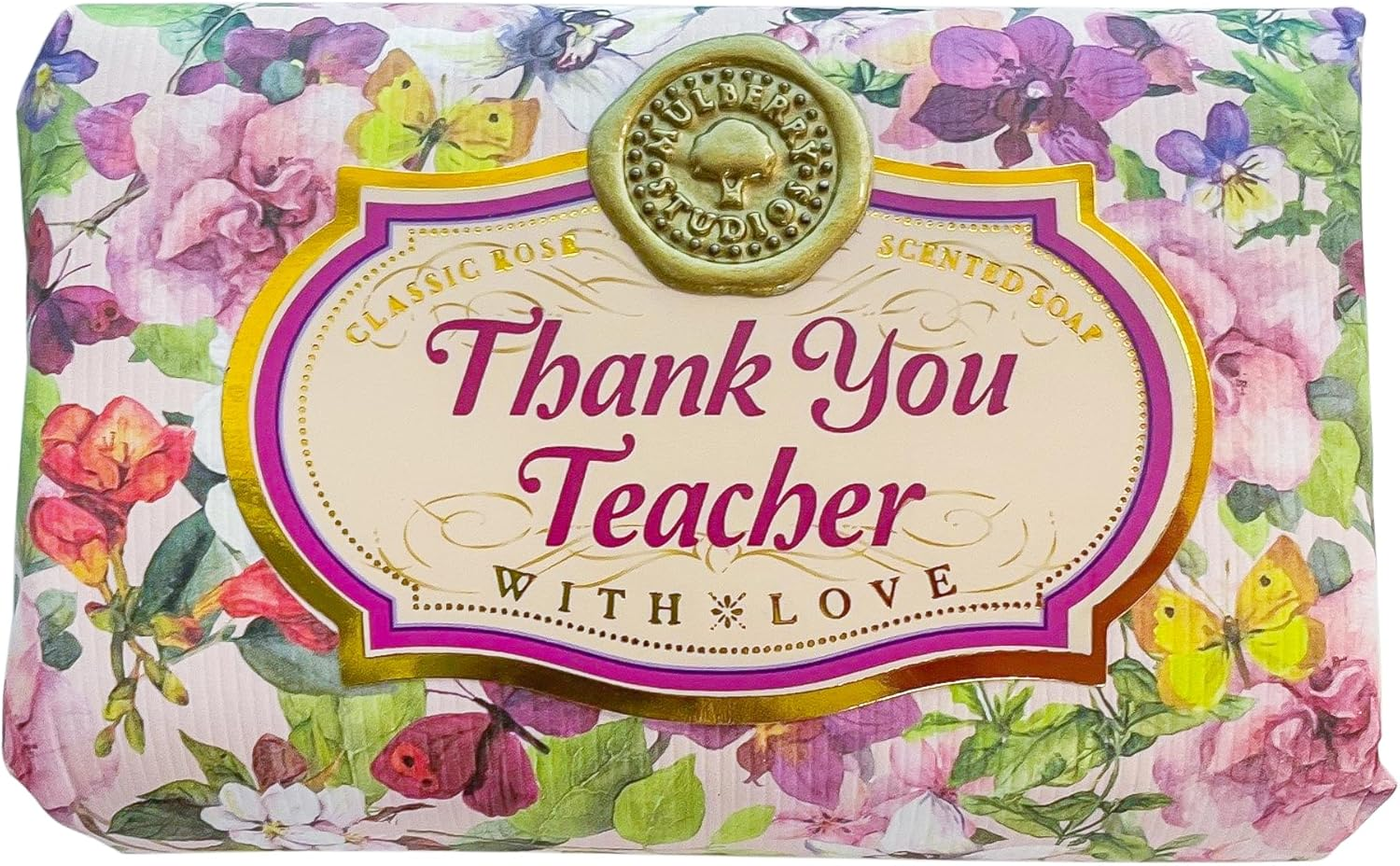 Thank You Teacher - Gift Soap Bar Rose Scented Personalised Flower Design Present 113G