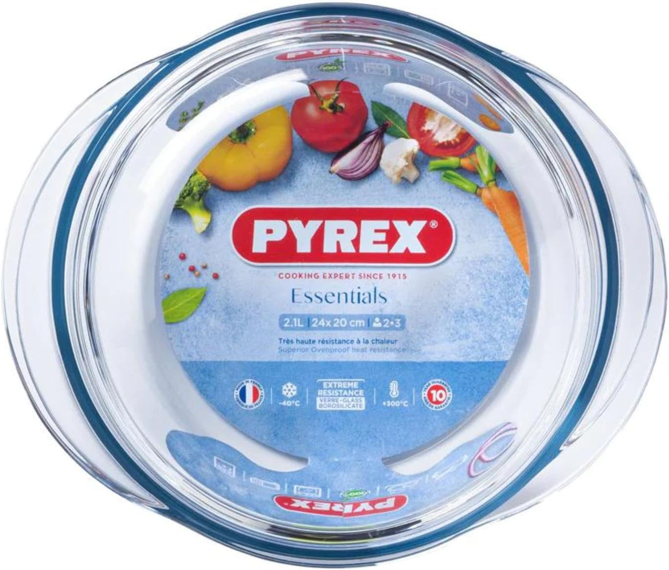 PYREX Glass round Casserole with Lid LT2 House and Kitchen image number 2