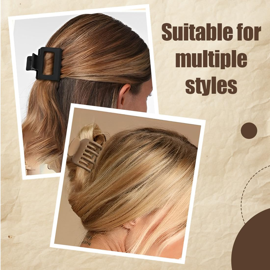 XUZOPIM Pack of 6 Hair Clips Medium Size Hair Clips Small Matte Hair Clip Non-Slip Hair Gripper Clips with Double Row Teeth for Women Girls Thick Thin Hair Styling Accessories image number 3