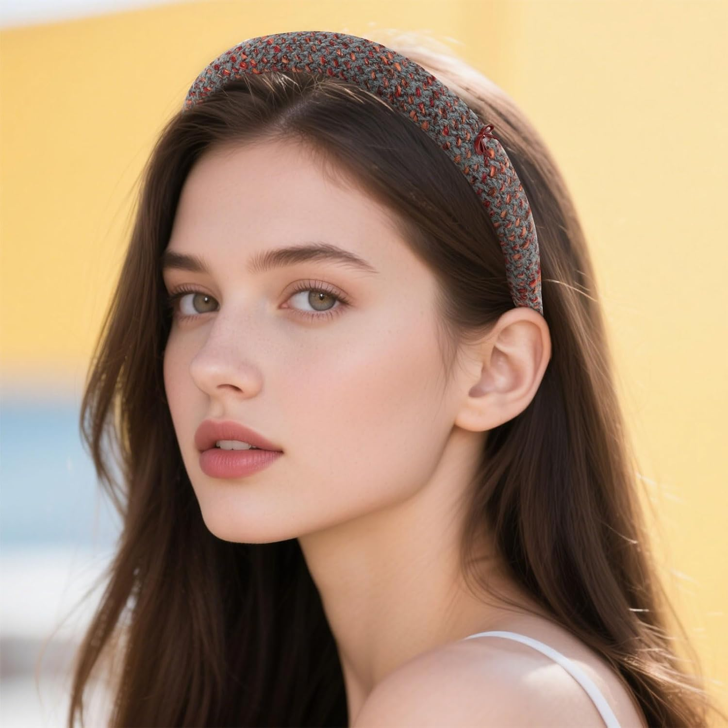 Exipsat Fabric Headband for Women Fashion Headband Hairband with Bow Soft Headbands Hair Accessories image number 6