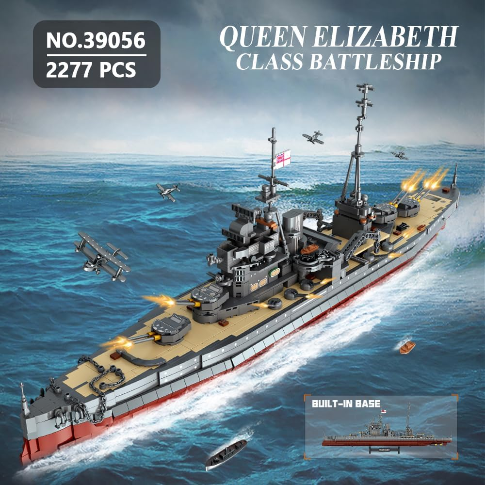 DUANT Queen Elizabeth Class Battleship Building Blocks, British Royal Navy Ship from World War II, a Large Military Battleship Building Toy, Suitable for Adult Collectors image number 6