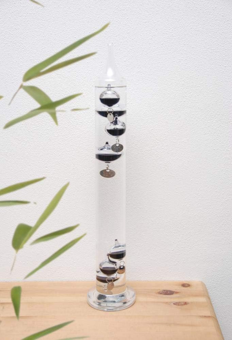 Esschert Design Galileo Thermometer, Glass Thermometer with Balls, Medium, 3.1" X 3.1" X 15.75" image number 1