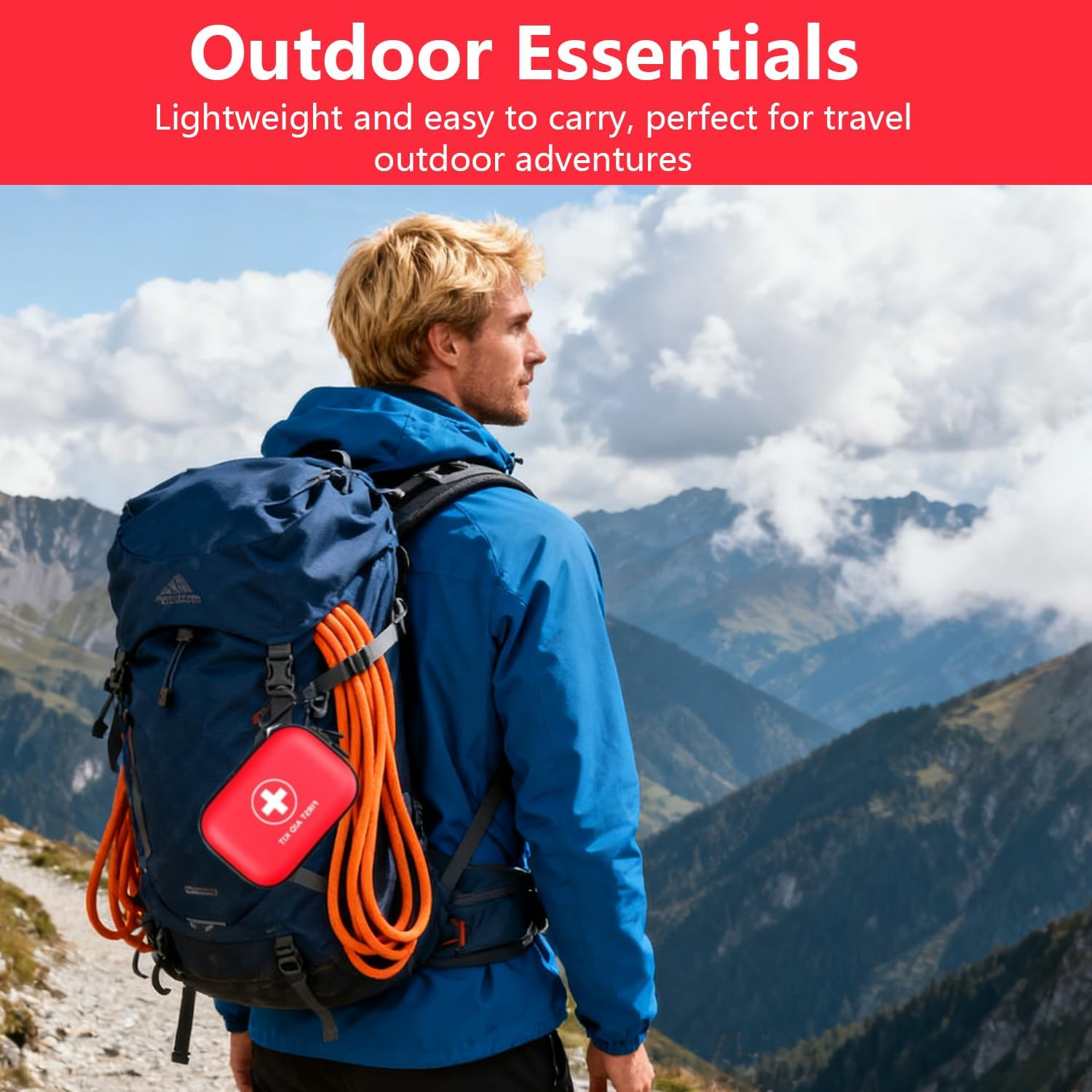 103Pcs First Aid Kit for Car, Home & Travel &ndash; Compact Emergency Medical Supplies for Survival, Camping, Hiking, Office &ndash; Waterproof Portable Case with Essential First Aid Gear (Red, 103Pcs) image number 1