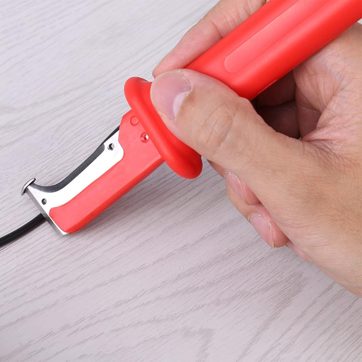 Wire Stripper, Electrical Insulation Cable Stripper for Fast and Precise Jacket Removal, Universal Cable Stripping Knife, Safety Cable Stripper Dismantling Knife with Protect Cap image number 4