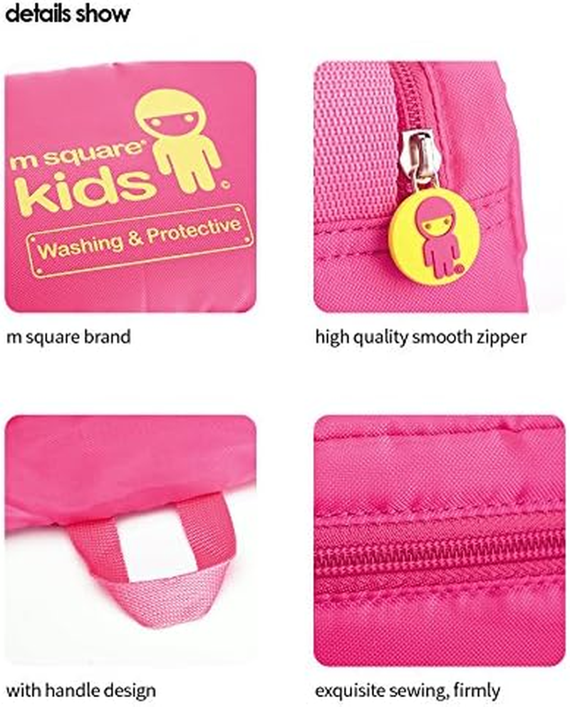 M Square Travel Accessories/Travel Organizer/Travel Bag/Daily Bag 4 Piece Set Utility Kids Lightweight Multifunction Foldable Travel Bags (Pink) image number 4