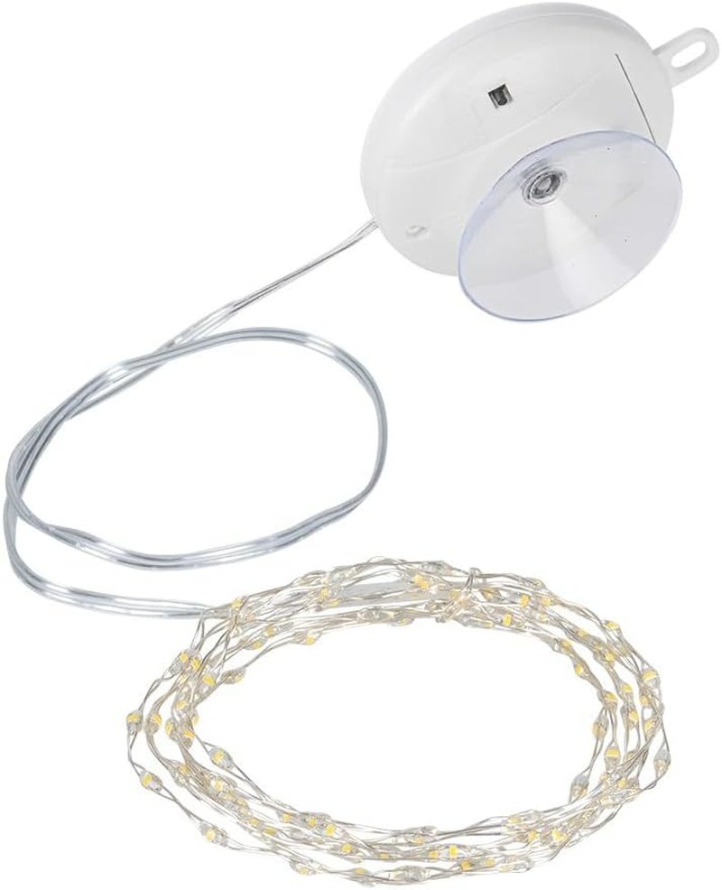 Ideen Mit Herz LED Wire String Lights for Hanging | 135 Cm Long | 50 Leds in Warm White | Hanging with Suction Cup or Eyelet | Battery Operated | Includes Timer Function | for DIY Window Decorations image number 2