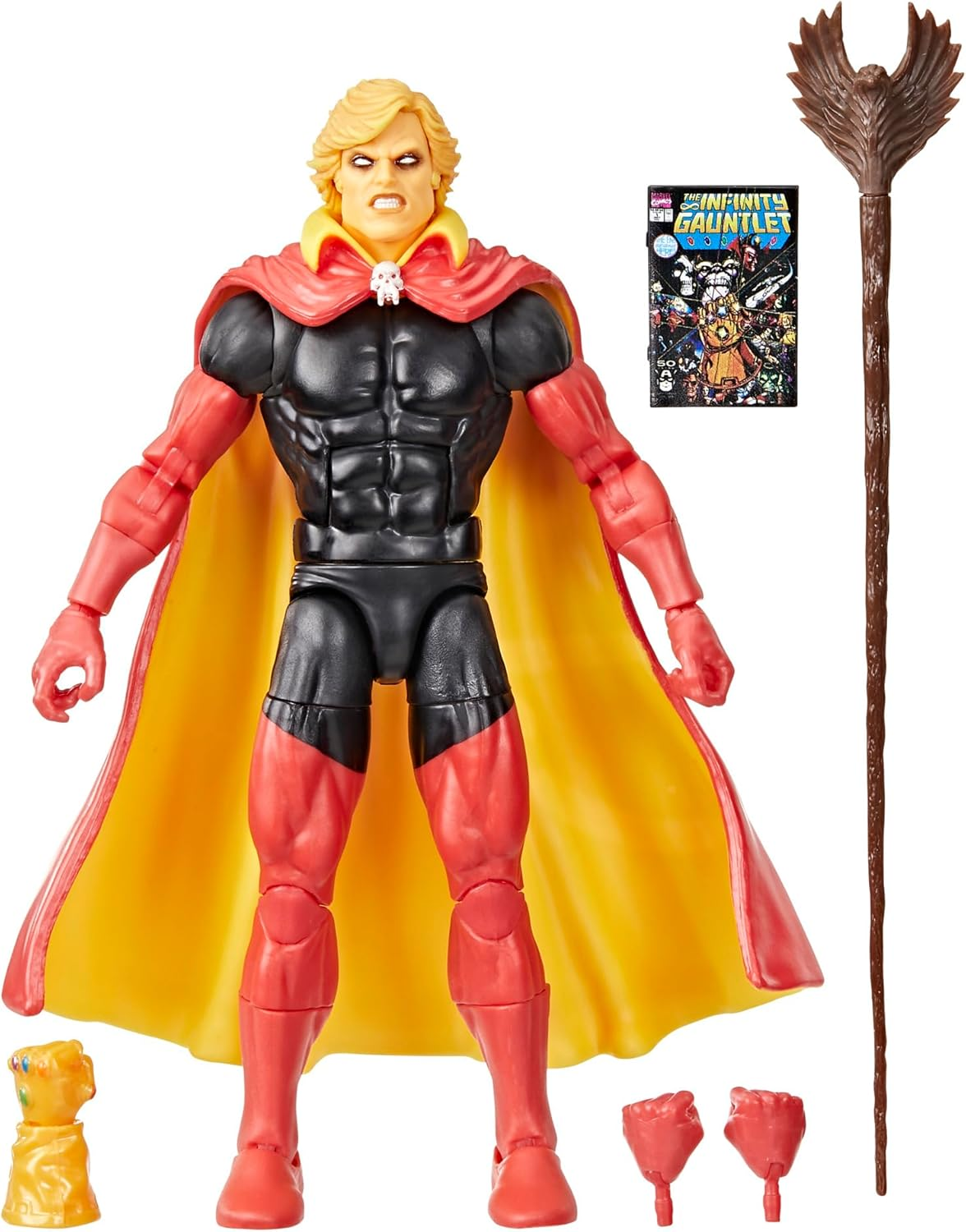 Marvel Legends Series Adam Warlock, Infinity Gauntlet Comics-Inspired Collectible 6-Inch Scale Action Figure with Character-Sized Comic Accessory image number 2