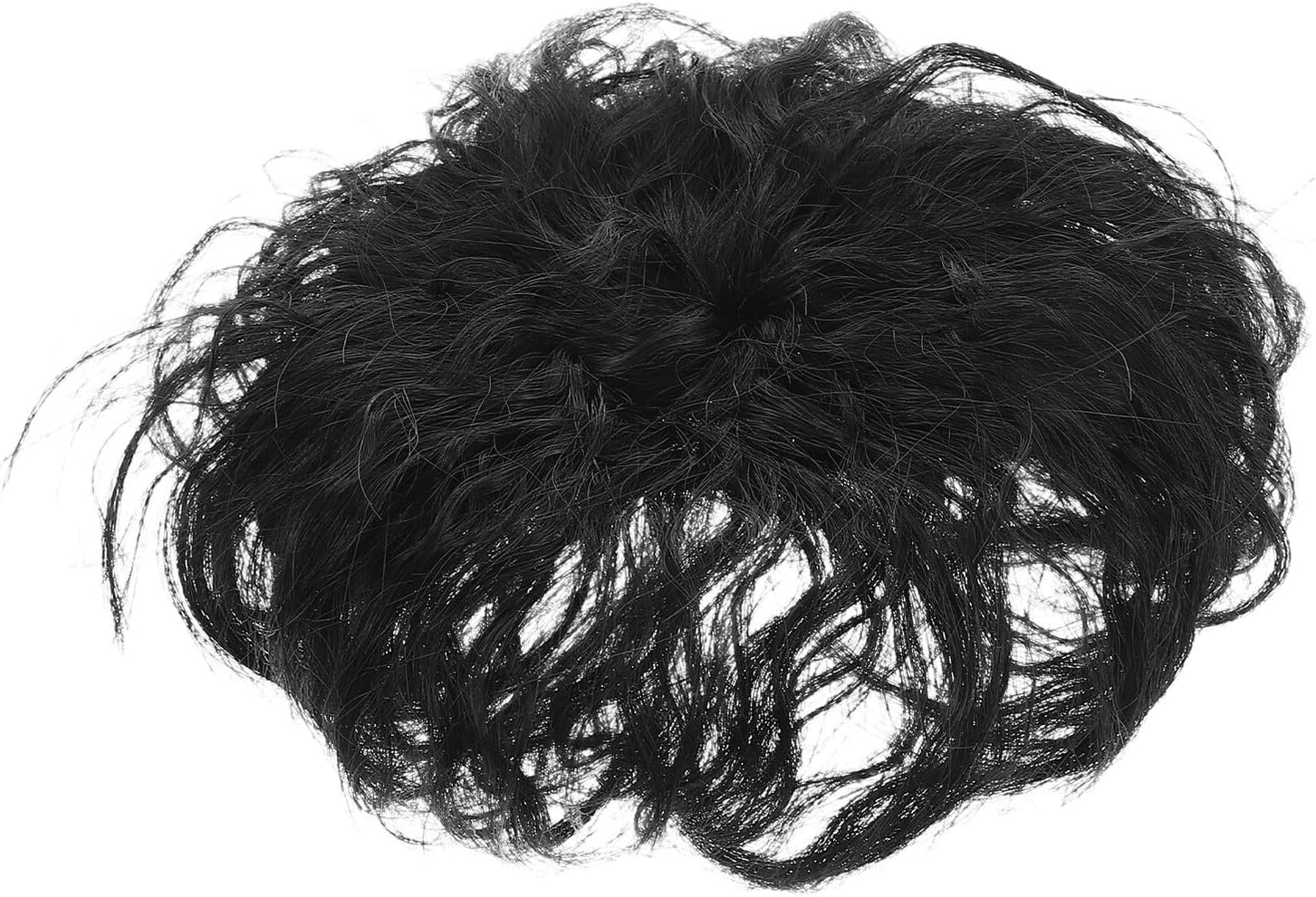 DINHEAROM Human Hair Wiglets Topper Fluffy Wavy Seamless Replacement Clip in Hairpiece for Women Covering White Hair image number 6