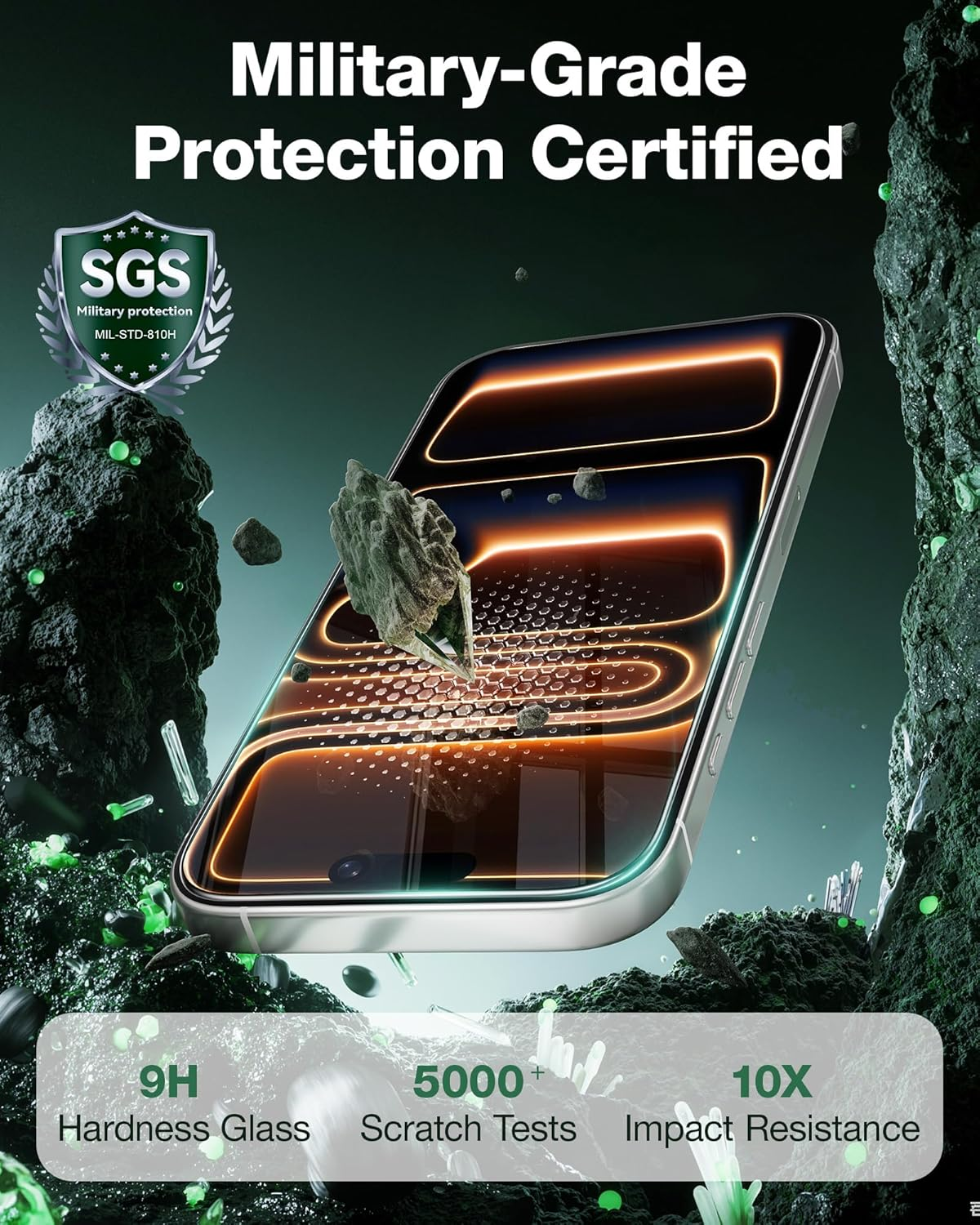 NIMASO for Iphone 17 Pro Max Screen Protector Full Coverage 6.9-Inch, No Bubbles No Dust Instant Installation, 9H Hardness Tempered Glass Military Grade Shatterproof, Anti-Scratch, 2 Pack image number 2