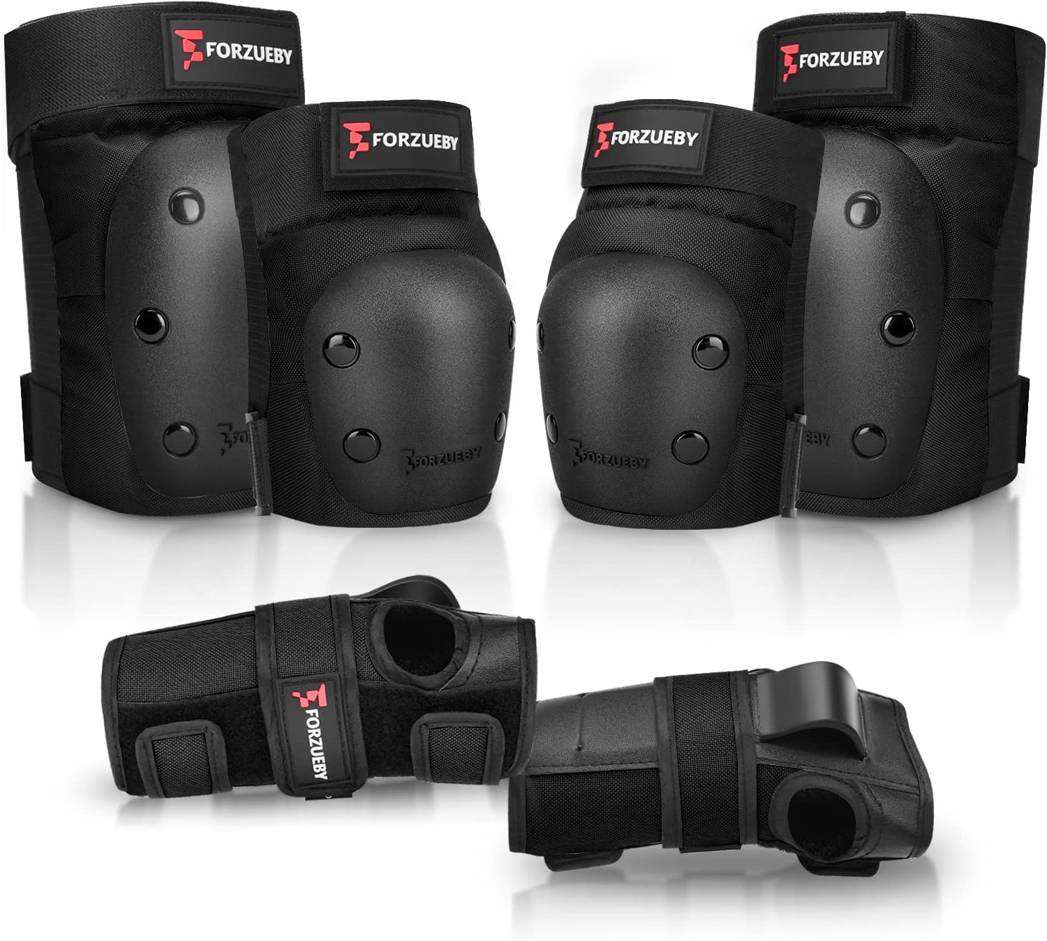 Adult/Kids Knee Pads Elbow Pads Wrist Guards 6 in 1 Protective Gear Set for Inline Roller Skating Skateboarding Scooter BMX Etc. image number 3