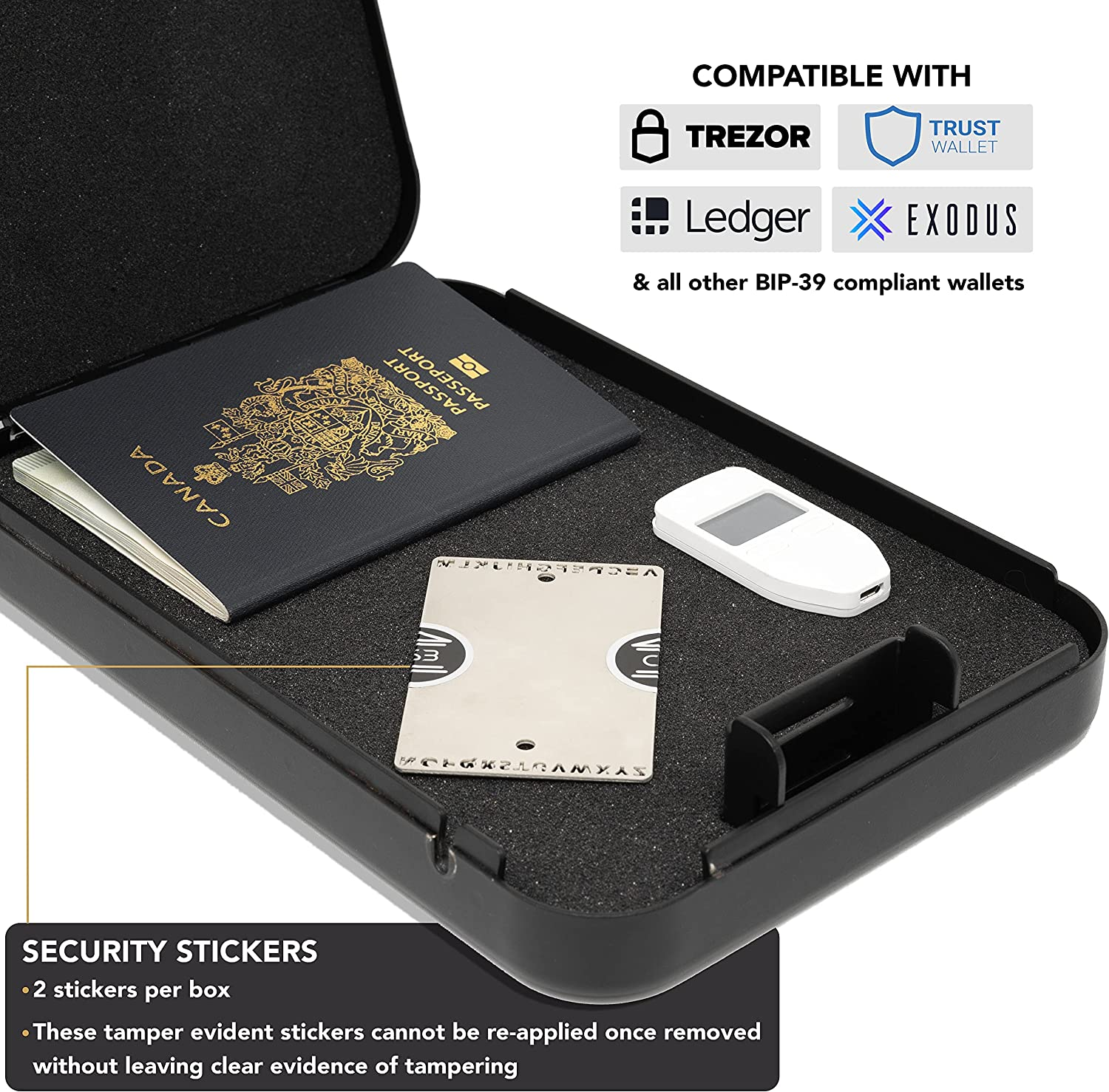 Crypto Seed Bank - Stainless Steel Seed Plate for Crypto Seed Phrase Storage - Precise Engraving for Bitcoin Wallet - Crypto Metal Seed Plate for Ledger and Trezor Hard Wallet Crypto (Wallet Size) image number 3