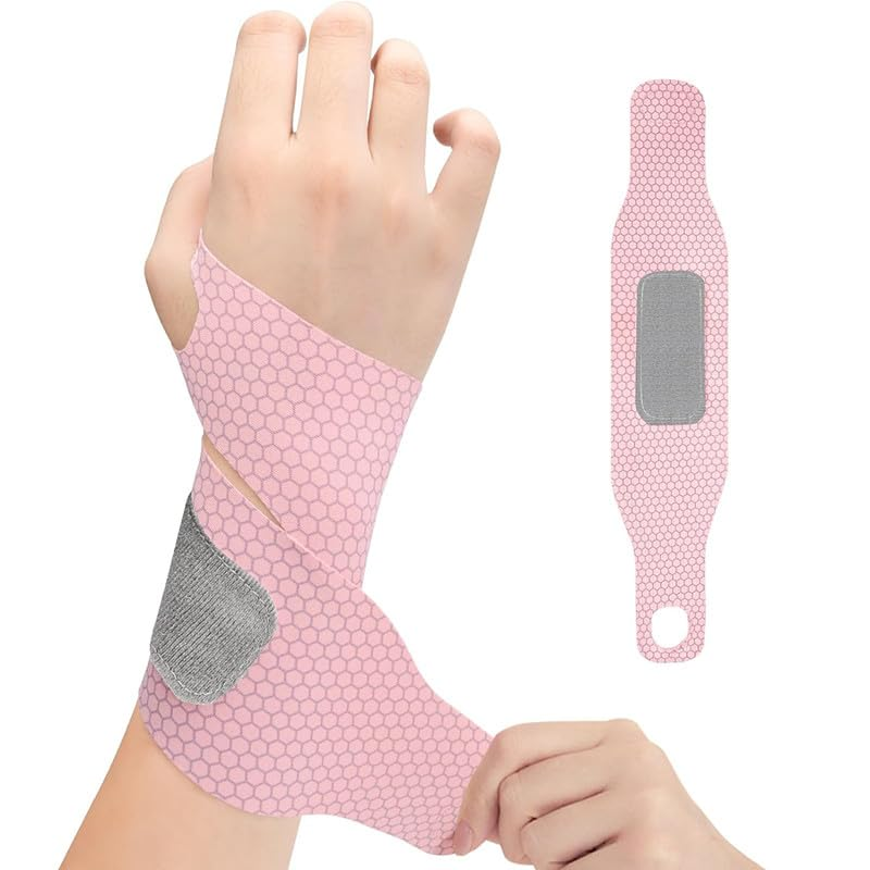 Ultra-Thin Wrist Brace and Compression Wraps, 2Pcs Ultra Thin Wrist Support Brace,Carpal Tunnel Wrist Braces,Adjustable Carpal Tunnel Support Sleeves,Wrist Brace Support for Carpal Tunnel,Pink image number 2