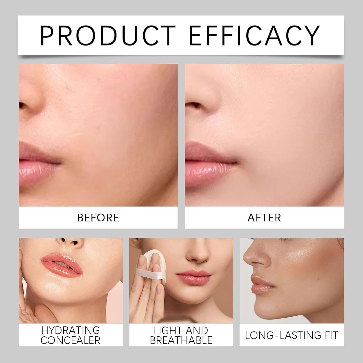 Luminance under Eye Brightener with Brush,Dark Circle Coverage,Under Eye Corrector Pink,Moisturizing Waterproof Foundation Conceale image number 6