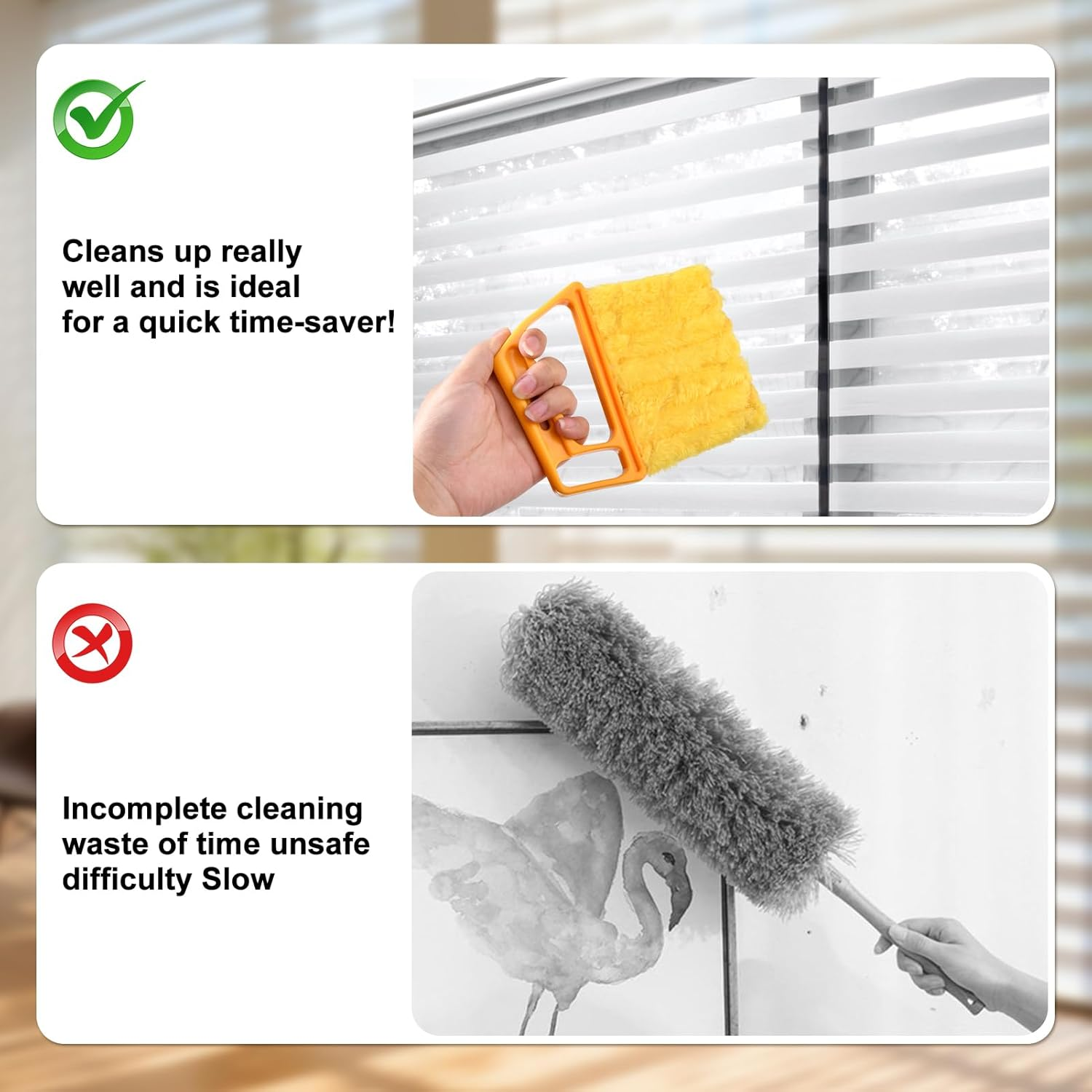 LEONTOOL 8 Pcs Window Venetian Blind Cleaner Duster Tool, Washable 7 Fingers Dusting Cleaners and Air Vent Cleaner, Shutter Cleaners Brush,Blinds Air Conditioner Fan Duster Dirt Housekeeping Tool image number 3
