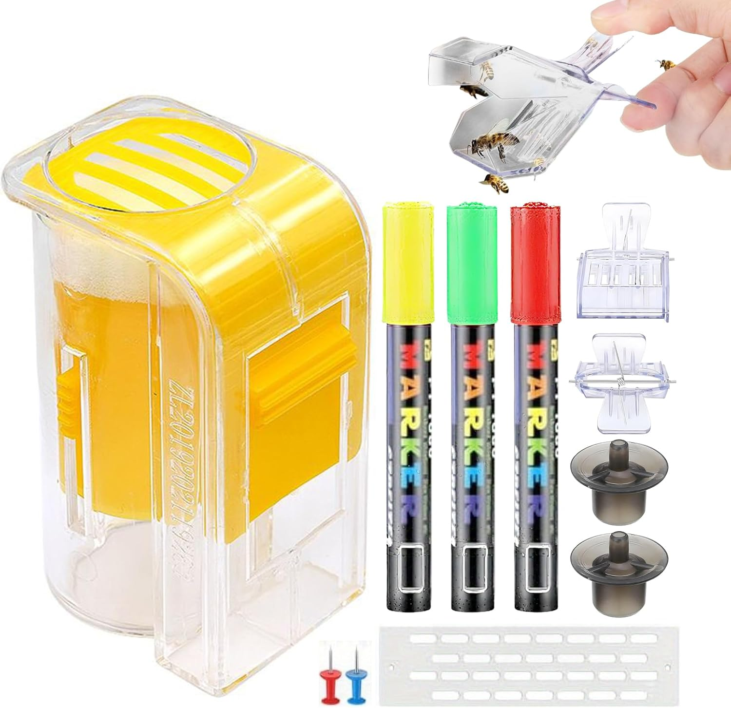 Queen Bee Clip | Queen Bee Marking Cage - Clear Marking Tools Catching Set for Home Farm Agriculture Transport Outdoors Beehive Isolation image number 1