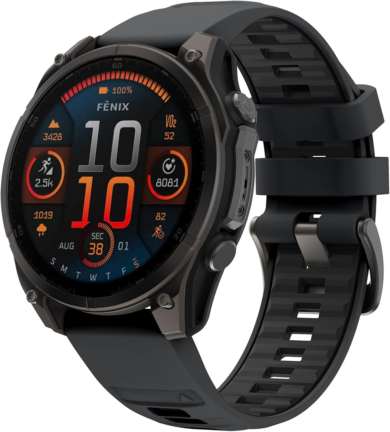 Haotop Sport Silicone Replacement Strap 22Mm Compatible for Garmin Fenix 8/Fenix 7/Fenix 6/Fenix 6 Pro/Fenix 5/Fenix 5 Plus/Forerunner 955/Forerunner 945/Forerunner 935/Approach S60 (Black/Orange)