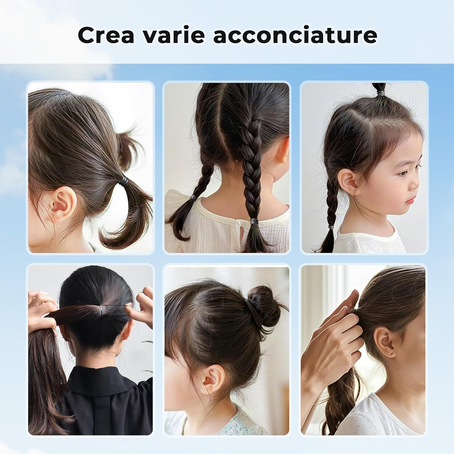 Vonsera Pack of 1500 Mini Hair Bobbles Small Elastic Hair Accessories for Children Girls Hair Braids Wedding Hairstyle, Small Dreadlocks, Black