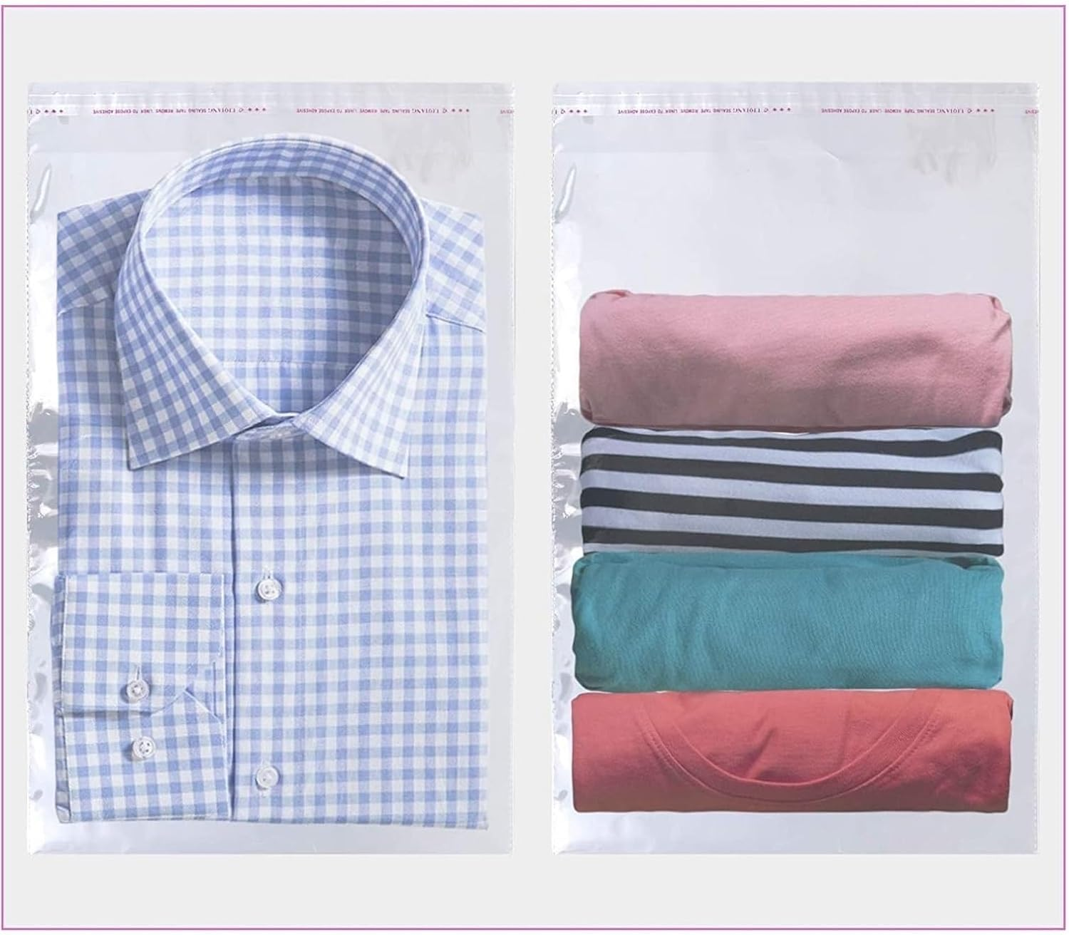 Bukamkom 100Pcs 12X16&rdquo;(30X41Cm) Clear Poly Mail Bags Self-Sealing for Cello Bags Great for Clothes T-Shirts Pants Party Wedding Packaging Bags image number 2