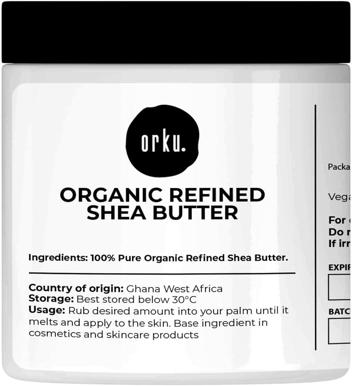 400G Refined Shea Butter Jar - Organic Pure African Karite Moisturiser image number 2