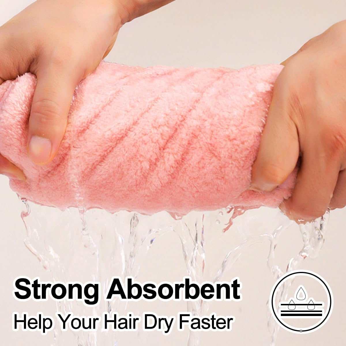 4Pcs Super Absorbent Hair Towel Wrap, FHDUSRYO Microfiber Hair Drying Towel Caps, Bowknot Fast Drying Hair Turban Wrap Towel with 4 Washing Wristbands, Soft Quick Drying Cap for Women, Wet Hair