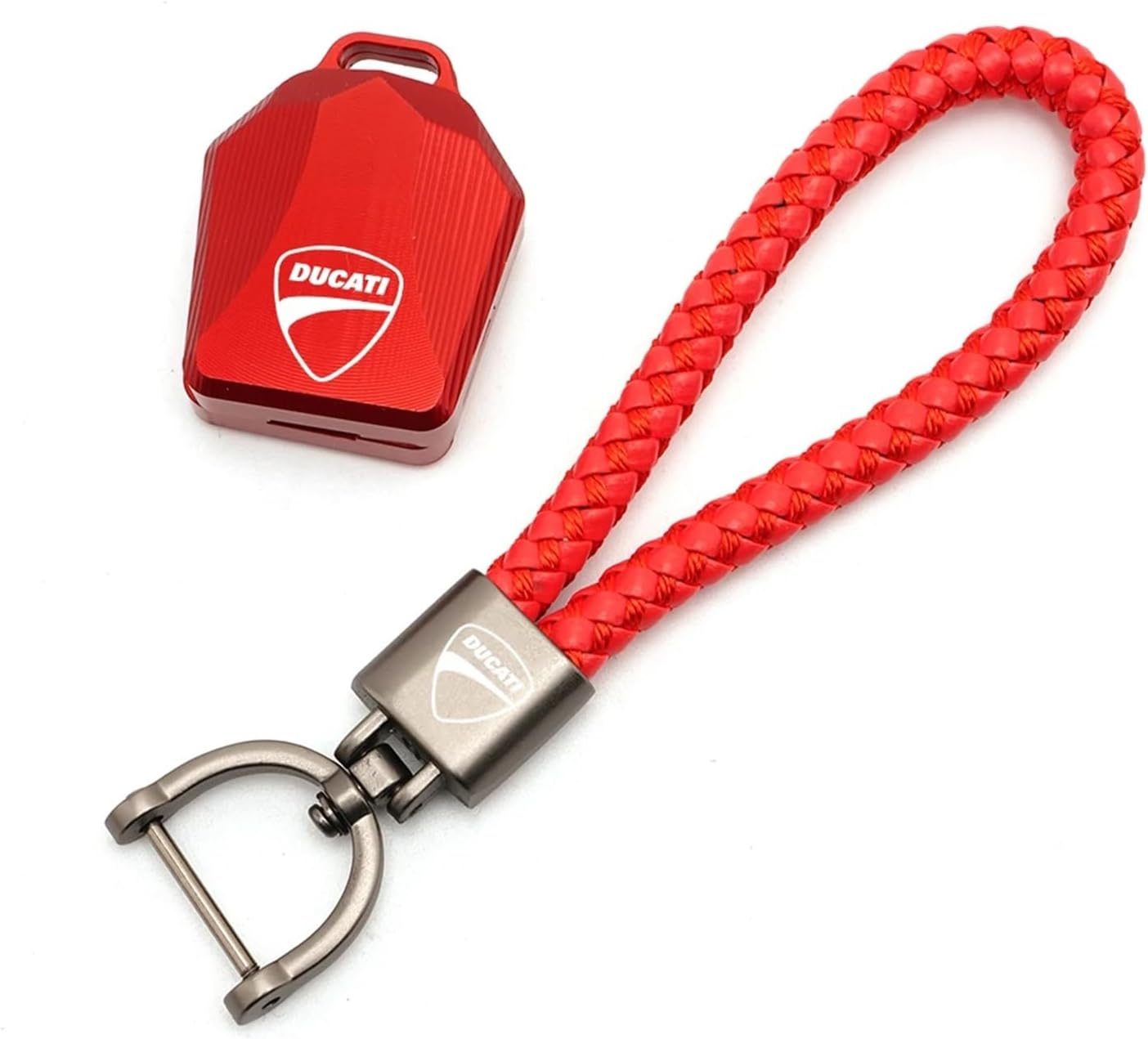 Jininshengxindianzi Compatible with Ducati 600 748 848 999 1098 800 900 749 1198 Monster S2R/S4/S4R/ST3 600 620 696 Motorcycle Key Case Cover Shell with Logo (Color : Black)