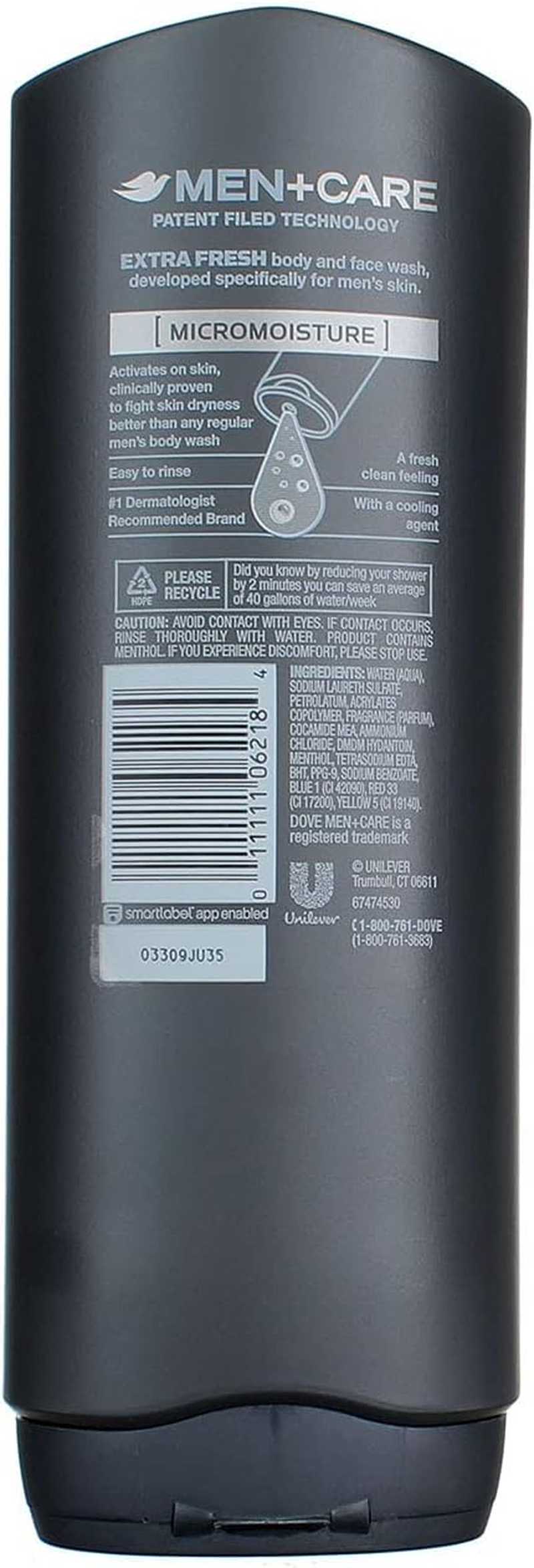 Dove Men +Care Body and Face Wash - Extra Fresh - 18 Oz image number 1