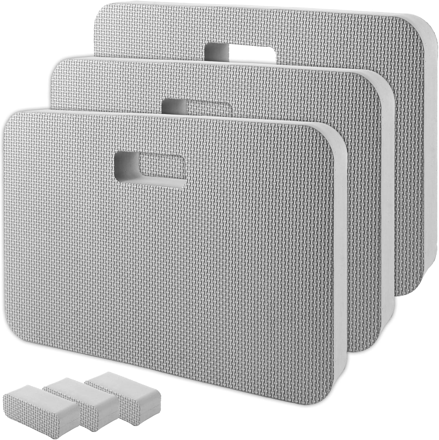 APACALI Pack of 3 Knee Cushions Garden Grey, 43 X 28 X 4 Cm Thick Garden Knee Cushion, Water-Repellent Knee Pad Garden, Knee Cushion, Multi-Purpose Cushion for Work, Yoga, Gardening, Baby Bath image number 2