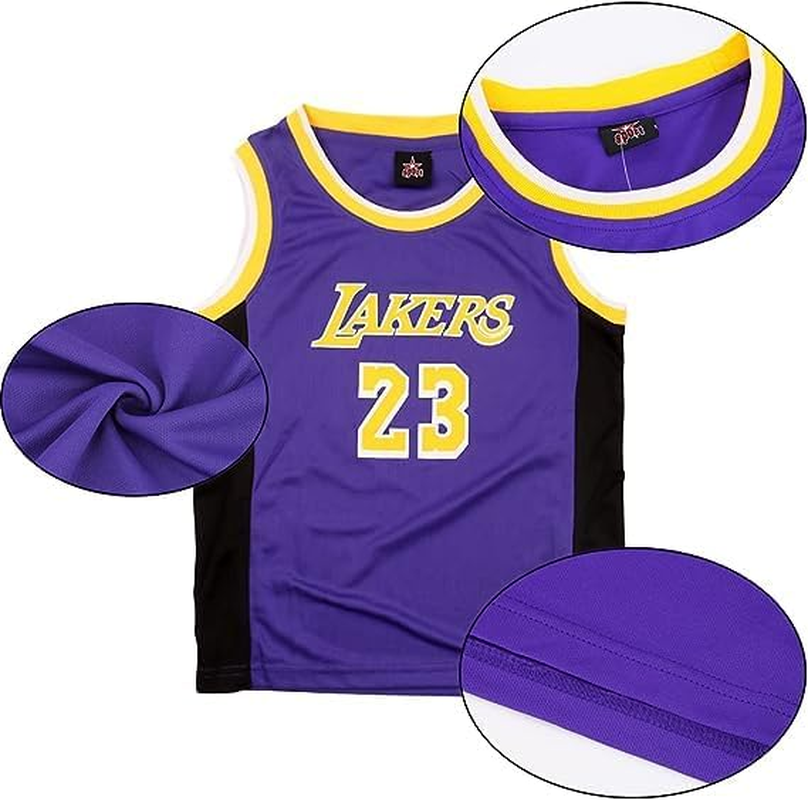 FUTERLY Children'S Basketball Jersey Set - Sleeveless Training Jersey and Shorts, Purple, XXL/170, 12-14 Years image number 2