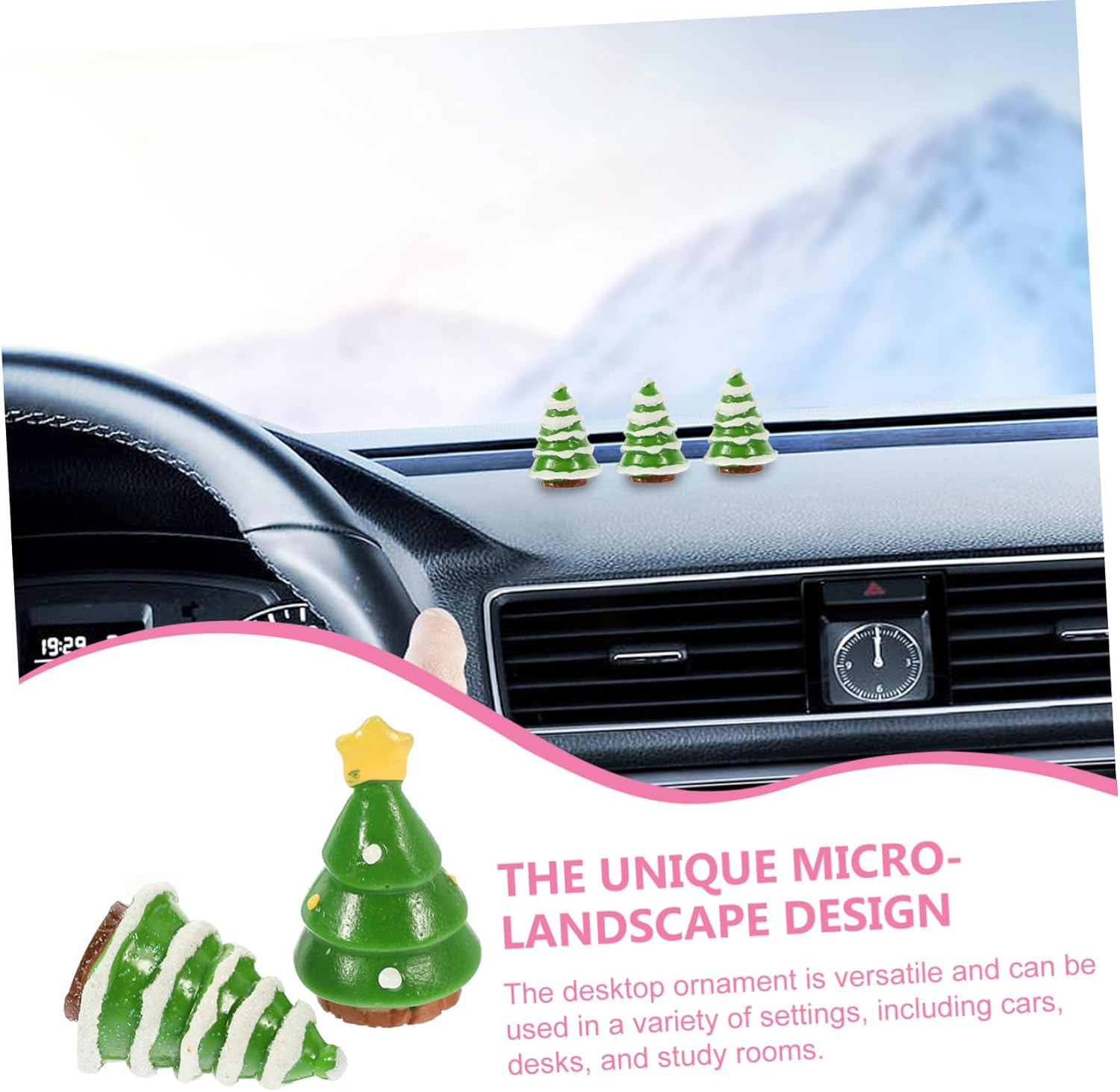 WOONEKY Desktop Christmas Tree Decorations Set 12Pcs Santa Claus Snowman Mini Xmas Tree Ornaments Festive Home Decor image number 2