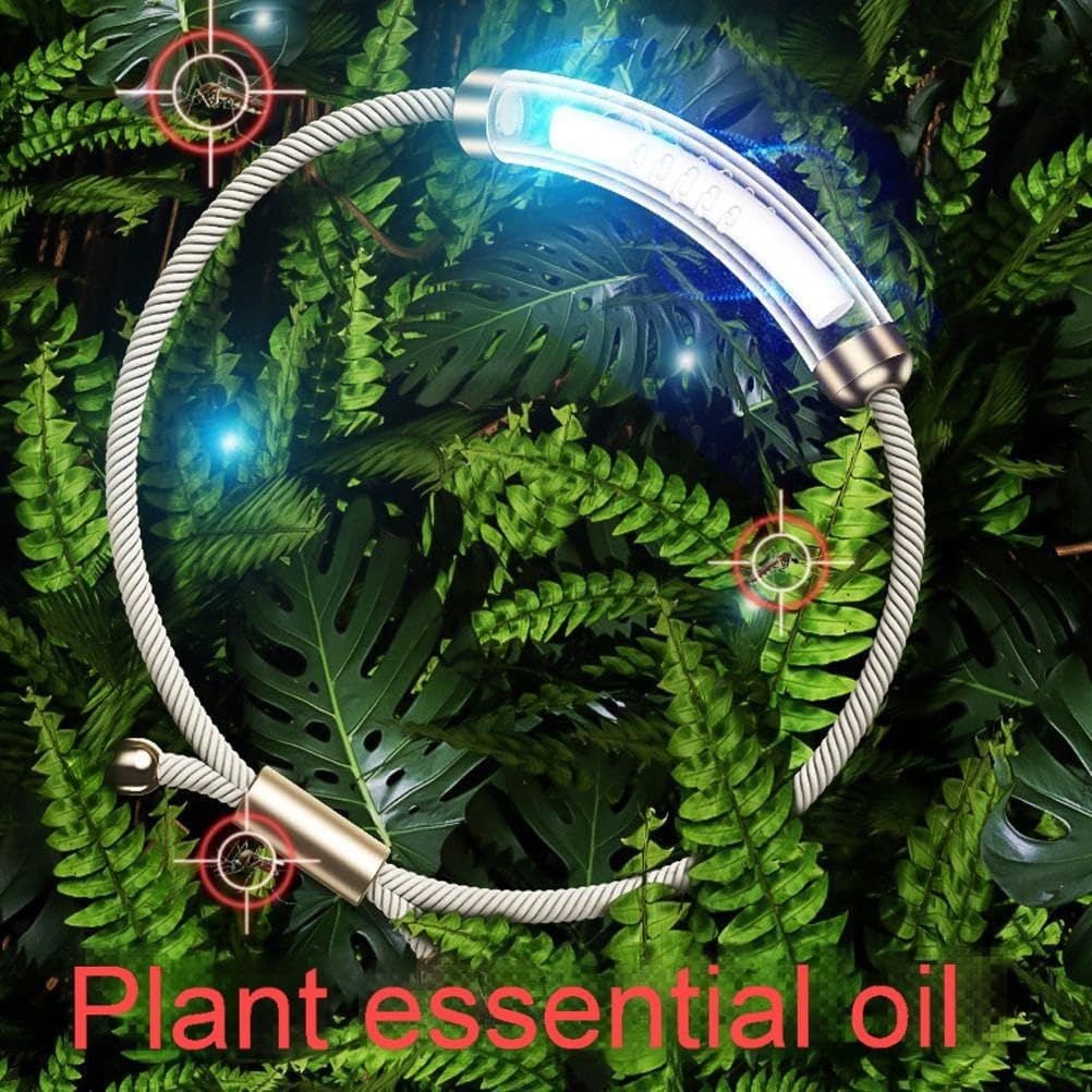 Adjustable Essential Oil Mosquito Repellent Wristband with 6 Replacement Sticks - Ideal for Indoor & Outdoor Use - Magnetic Anti-Mosquito Protection (Champagne Gold) image number 3