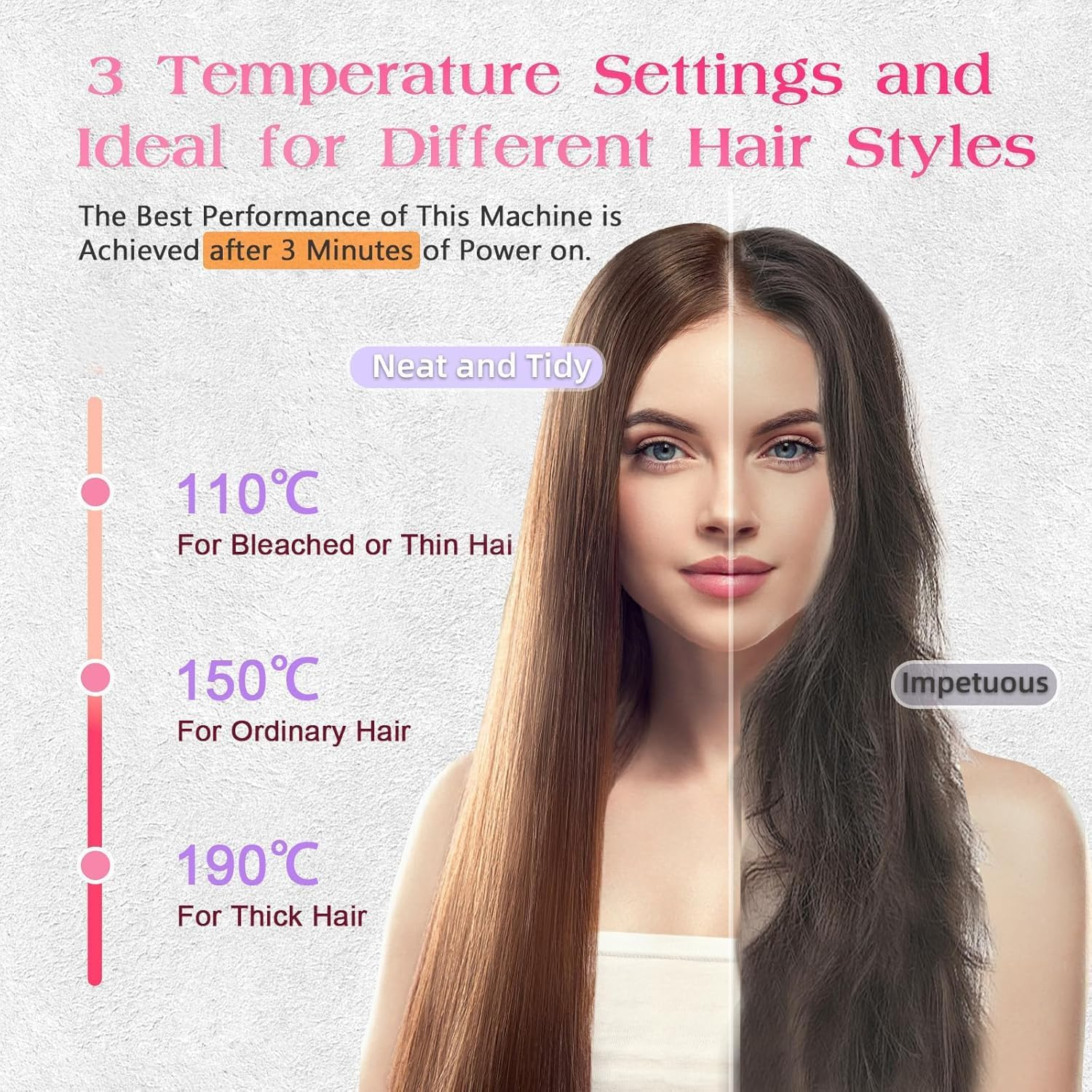 Cordless Hair Straightener Brush, Portable Straightening Brush for Women, Mini Hair Straightener for Travel, 9600Mah Rechargeable Fast Heating Electric Hair Straight Comb, 8X2X1.8Inch, 0.9Lb, Gray image number 3