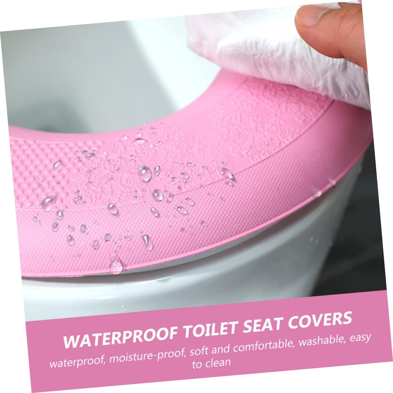 BUGUUYO 2PCS Waterproof Toilet Mat Toilet Pads Handle U Shape Toilet Seats Covers Toilet Seat Cover Pad Portable Commode Bathroom Pad Toilet Cushion Pad Eva Travel Thick Toilet Seat Ring image number 5