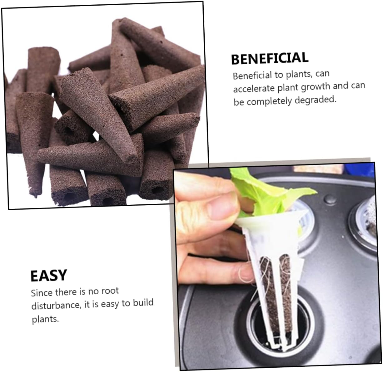 FUNOMOCYA Bio-Charcoal Nutrient Blocks for Soilless Cultivation, 50Pcs Compression Nature Pellets, Suitable for Hydroponic Gardening and Plant Nursery Supplies image number 5