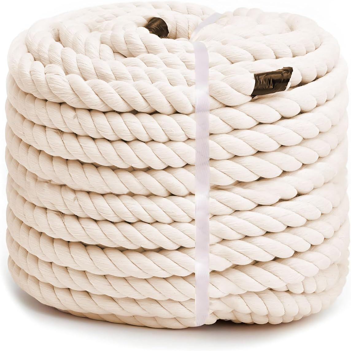 MYTOAU Natural Cotton Rope 0.39 Inch X 53FT, 3 Strand Twisted Cotton Cord, Unbleached Cotton Cord Macrame Rope for Crafts, Sporting, Decorating, Railings, Home Decor and Etc (White) image number 5