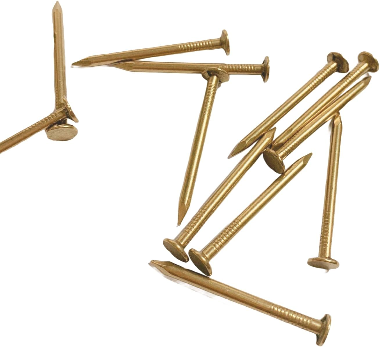Brass Nails - Pure Brass Fastening Nails. Commonly Used in High-End Places like Villas, Wooden Boards, Temples (50Mm9Pcs) image number 2