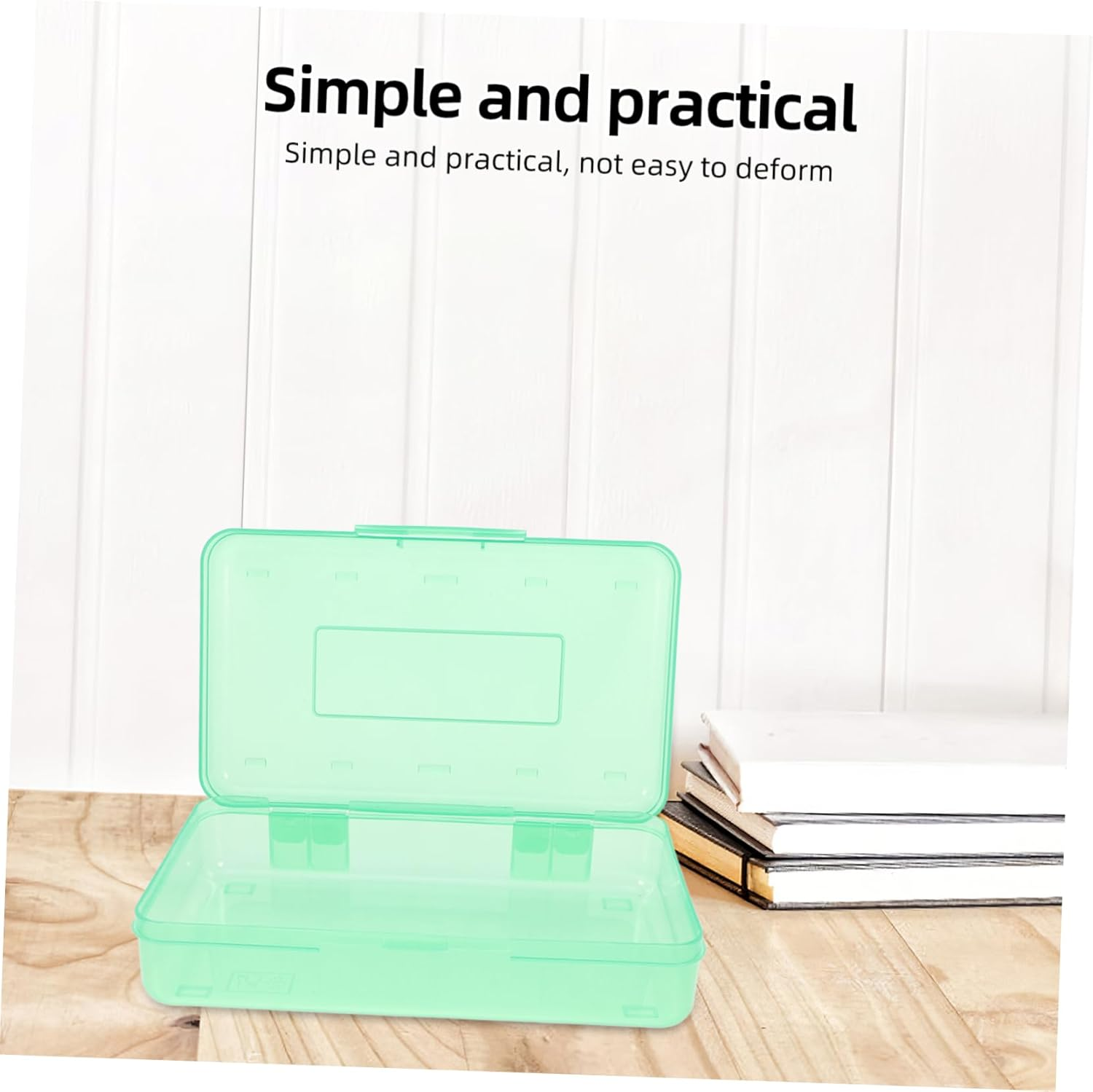 WEKAMOS 3Pcs Large Capacity Plastic Pencil Box for Markers and Crayons Stackable Stationery Storage Case for Boys and Girls Desk Accessories and Office Supplies image number 2