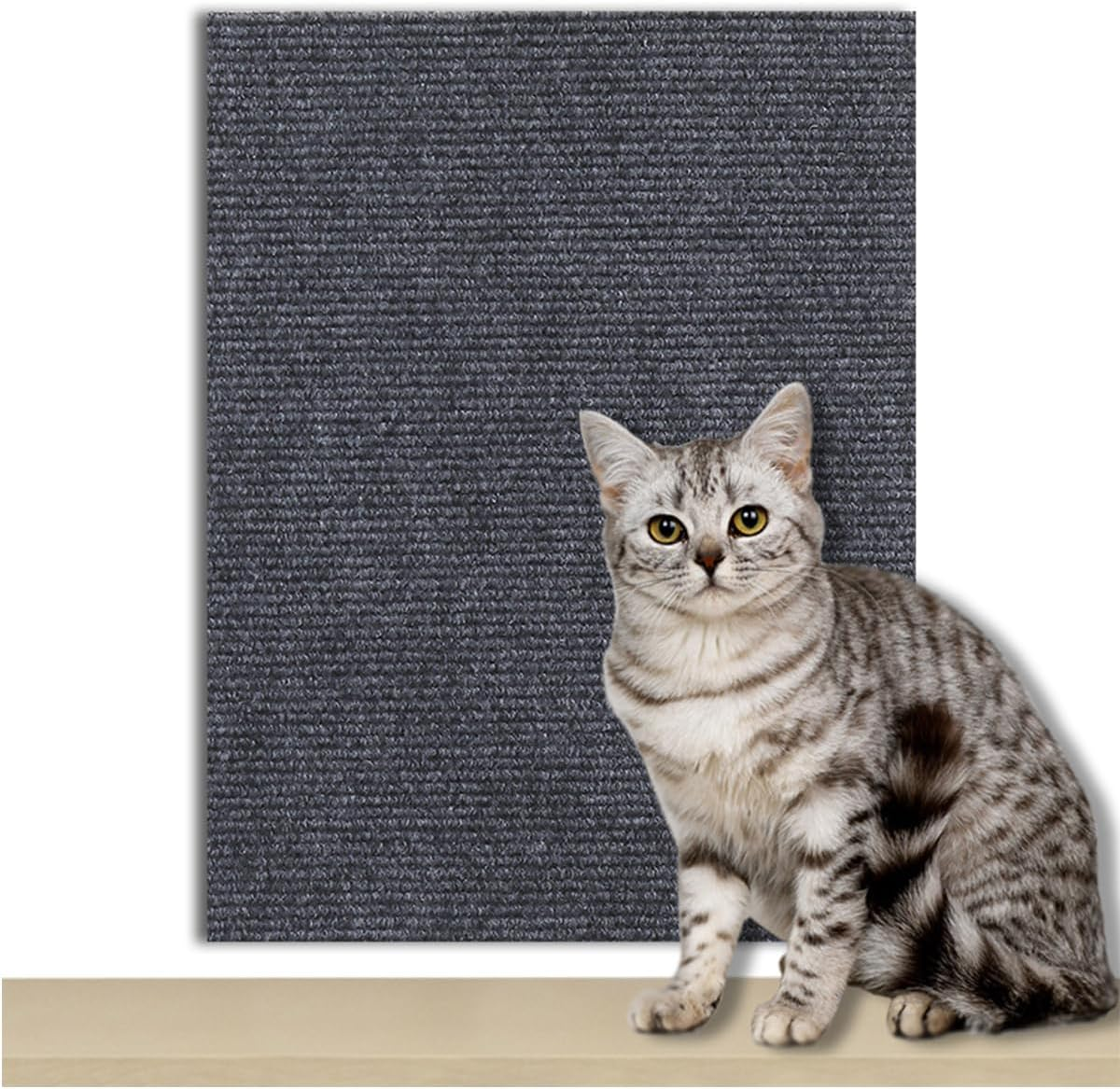Self-Adhesive Scratching Mat, Cats, Scratching Boards Cat Wall Cat Scratching Boards, DIY Cut to Size, Cat Scratching Mat, Cat Sofa, Cat Wall 30 X 100 Cm, Climbing Cat Scratcher (Dark Grey) image number 4
