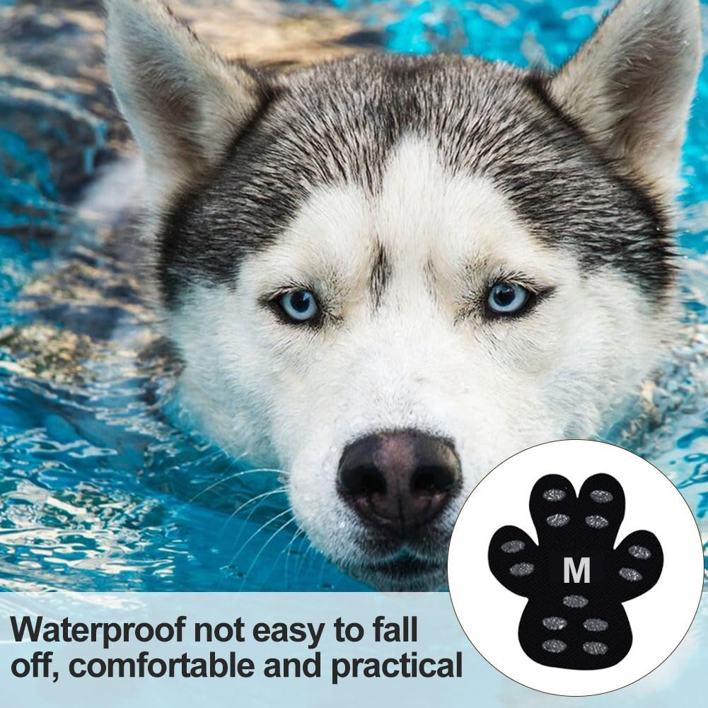 Non-Slip Paw Protection for Dogs, Non-Slip Floor Mats for Dogs for Indoor Use, Non-Slip Paw Plasters for Dogs, Dog Socks Anti-Slip Improve Your Dog'S Grip, Pack of 4 image number 2
