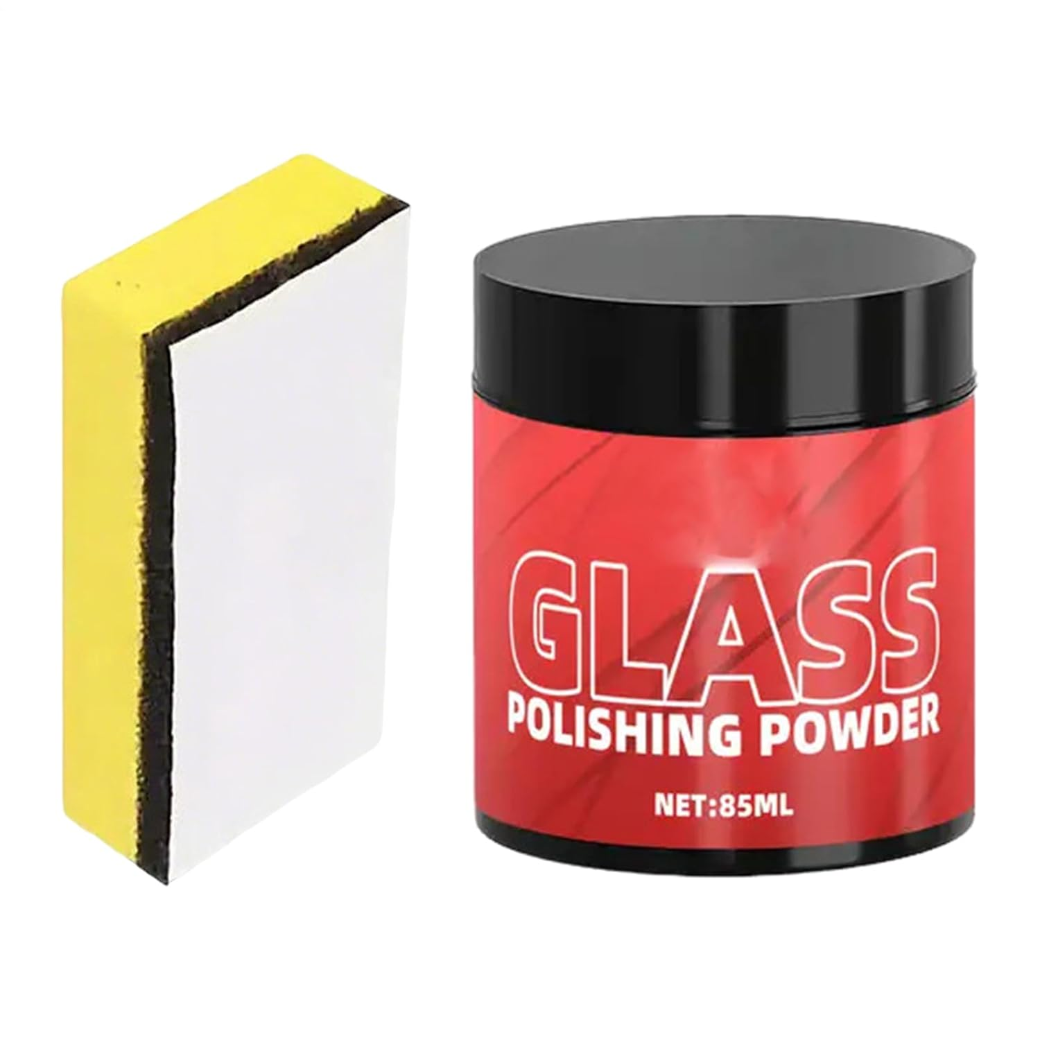 Glass Polishing Powder for Car | Windshield Scratch Remover Oil Film Cleaner 85Ml | High Performance Cleaner Automotive Detailing Supplies for Truck Windshield SUV RV Restoration image number 4